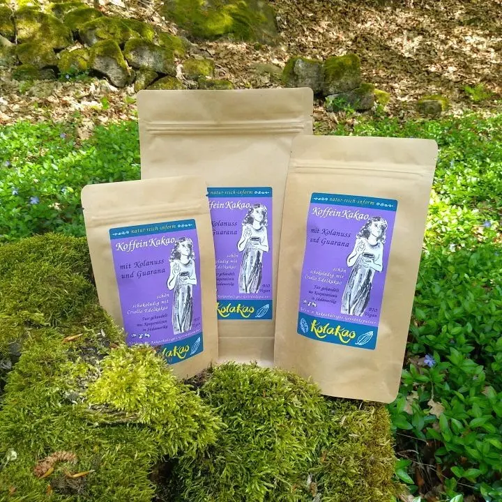 KoffeinKakao mit Kolanuss und Guarana, Koffein- & Kakaohaltiges Getränkepulver, leicht gesüßt, BIO & vegan