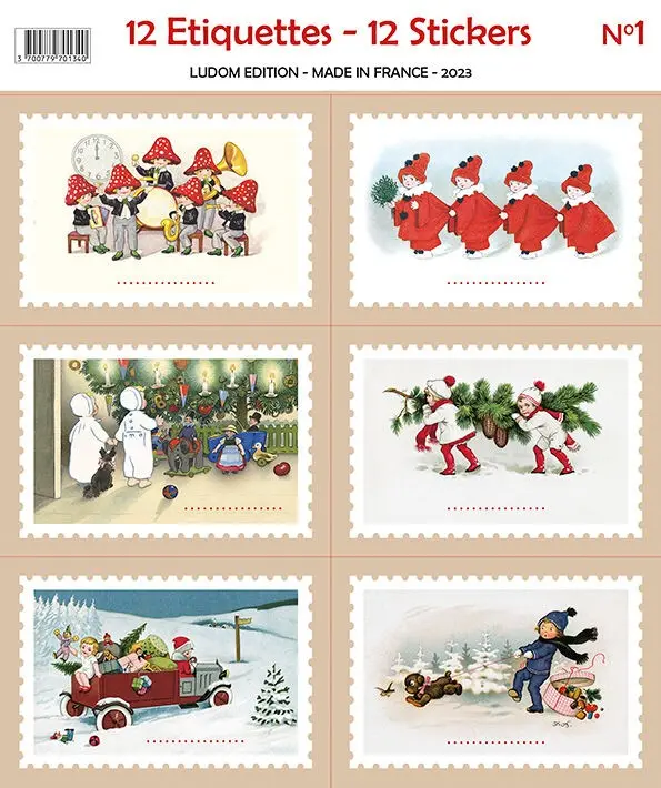 Christmas sticker labels 1