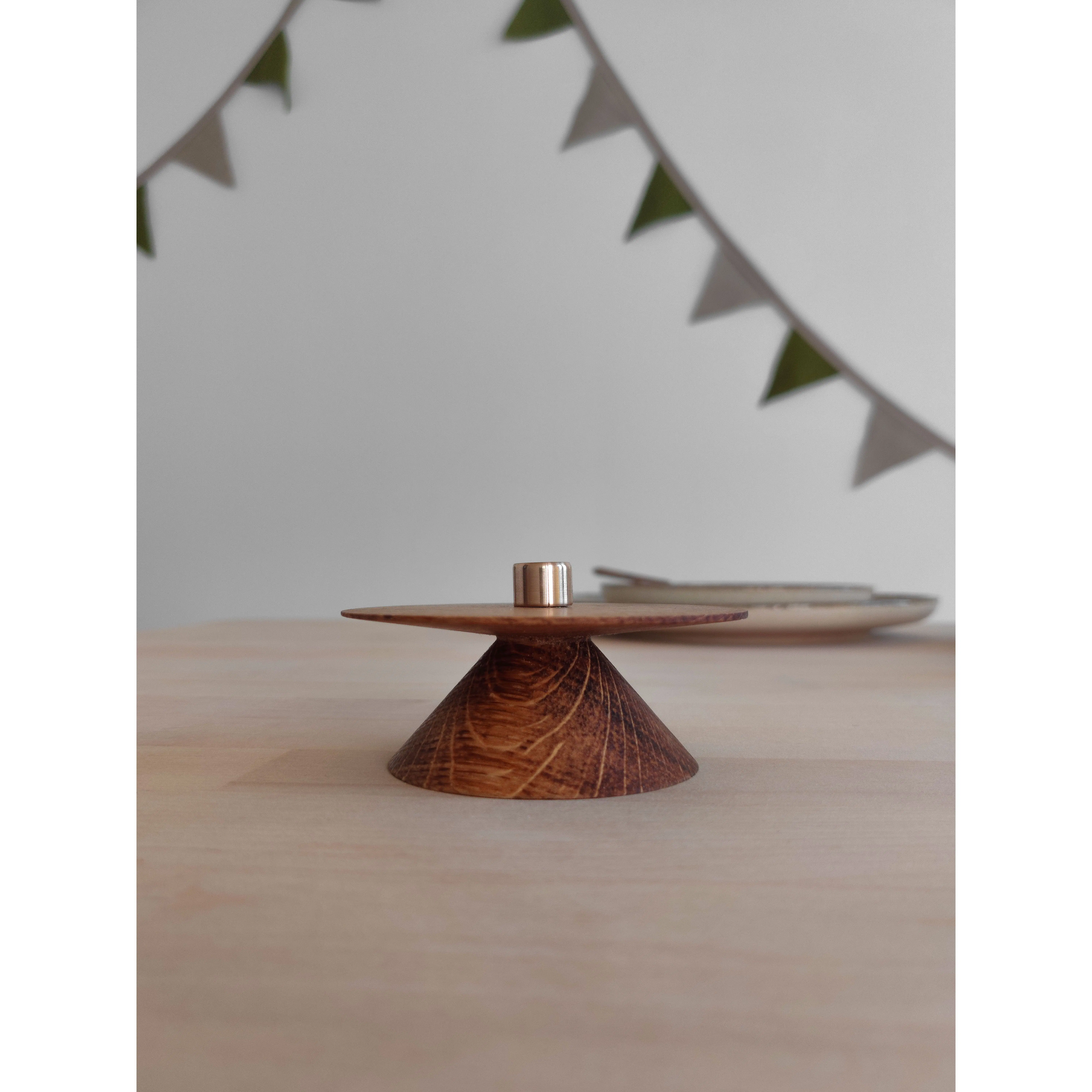 Oiled oak candle holder / 2 pcs