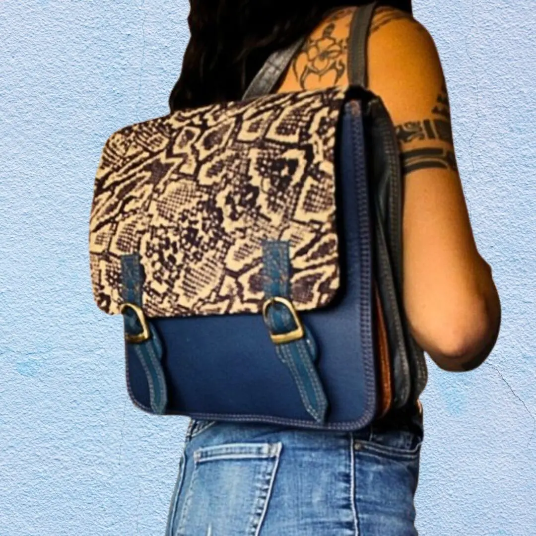 Sac à dos cartable 11 pouces en cuir recyclé coloré - MISHA DOS