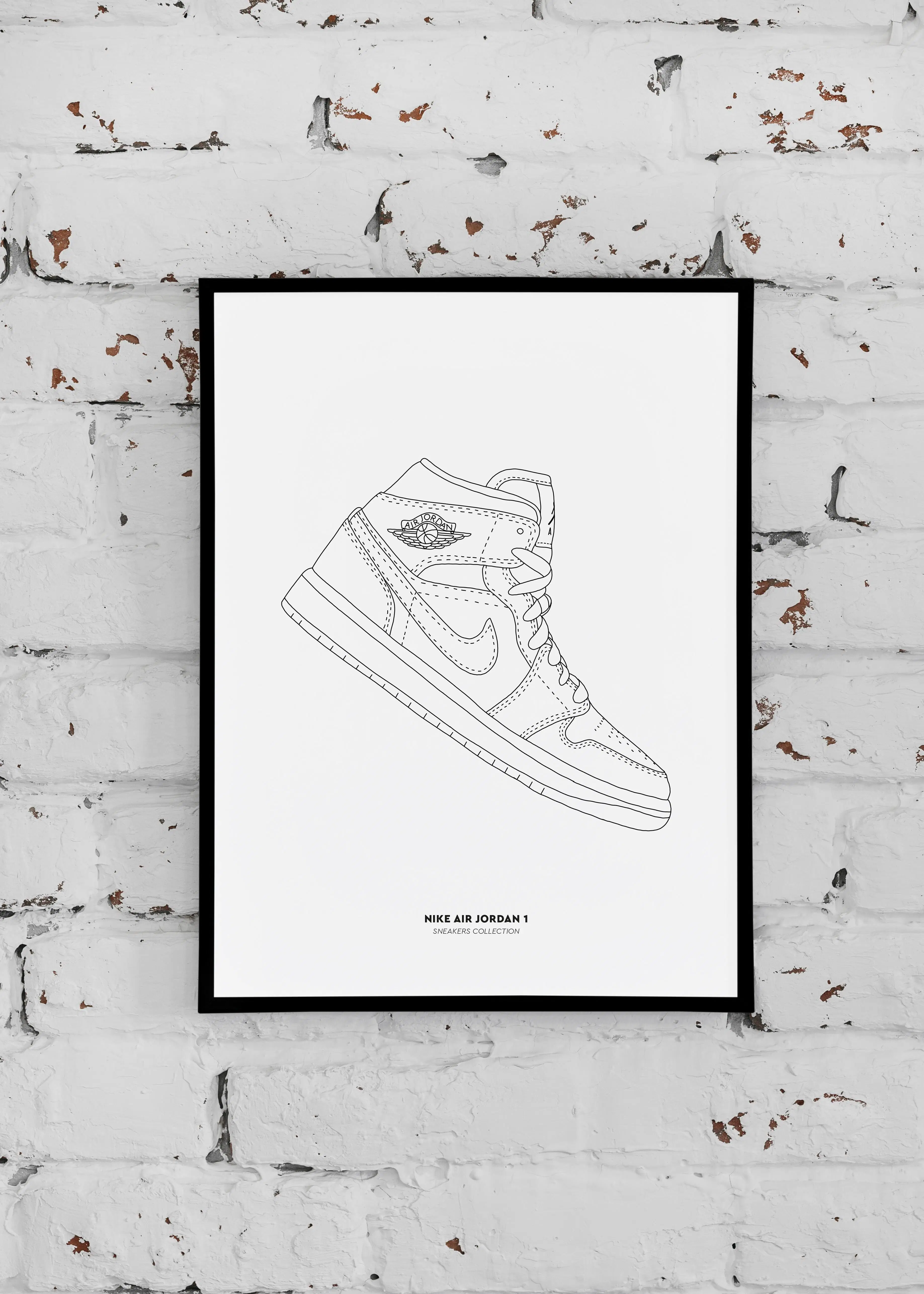 Banana Yamamoto エアジョーダン4 イラスト 点描画A3 モノクロ Buy wholesale Sneakers Poster - Nike Air Jordan 1 - A4 / A3