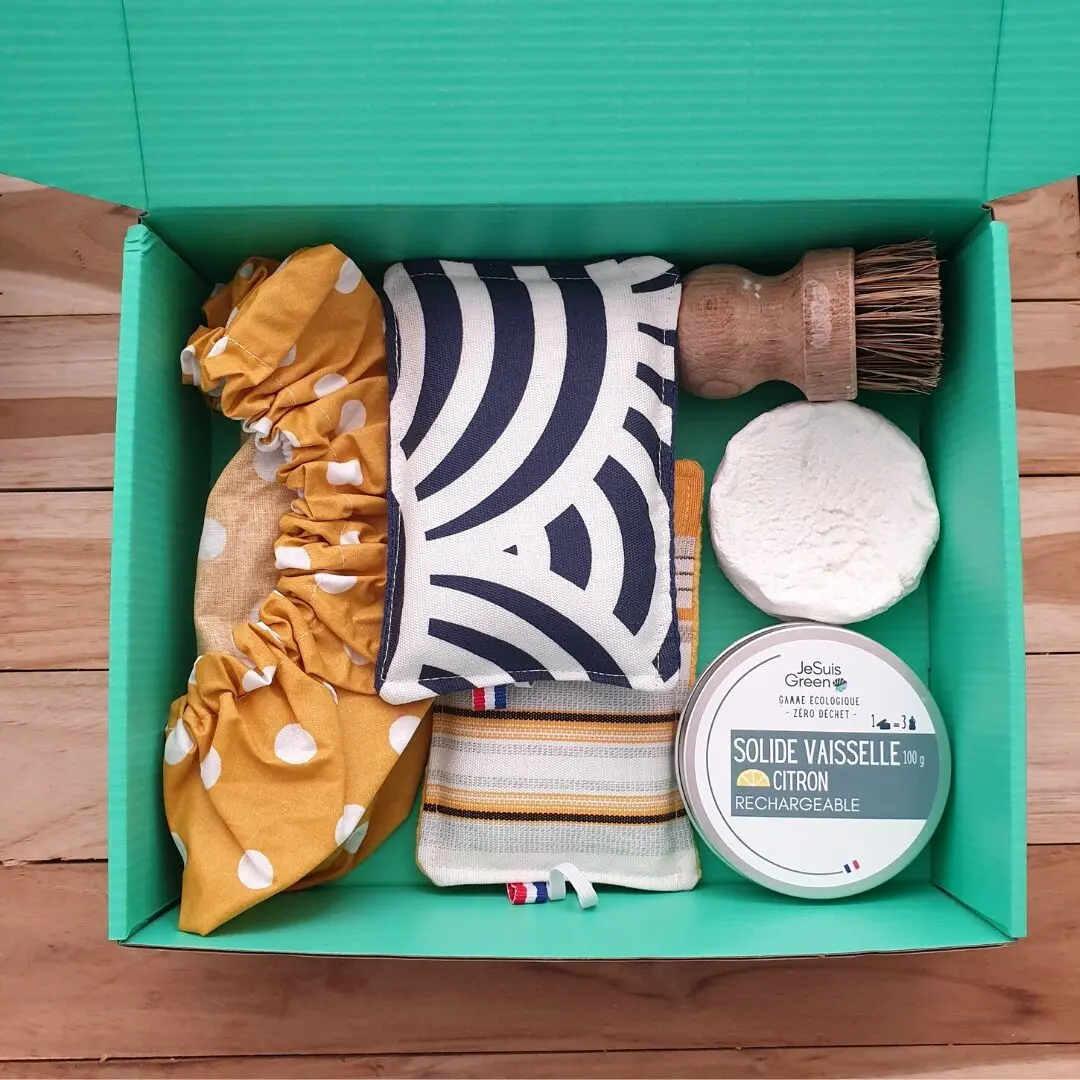 Zero waste box - box - solid dishes - washable sponges - scraper - gift - dish cover - refill