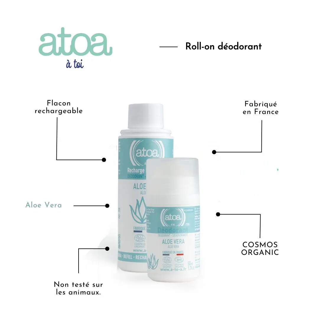 Organic Aloe Vera Deodorant - COSMOS ORGANIC - 50ml - REFILLABLE