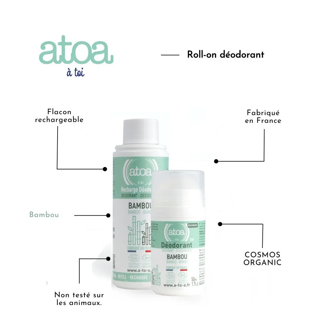 Organic Bamboo Deodorant - COSMOS ORGANIC - 50ml - REFILLABLE