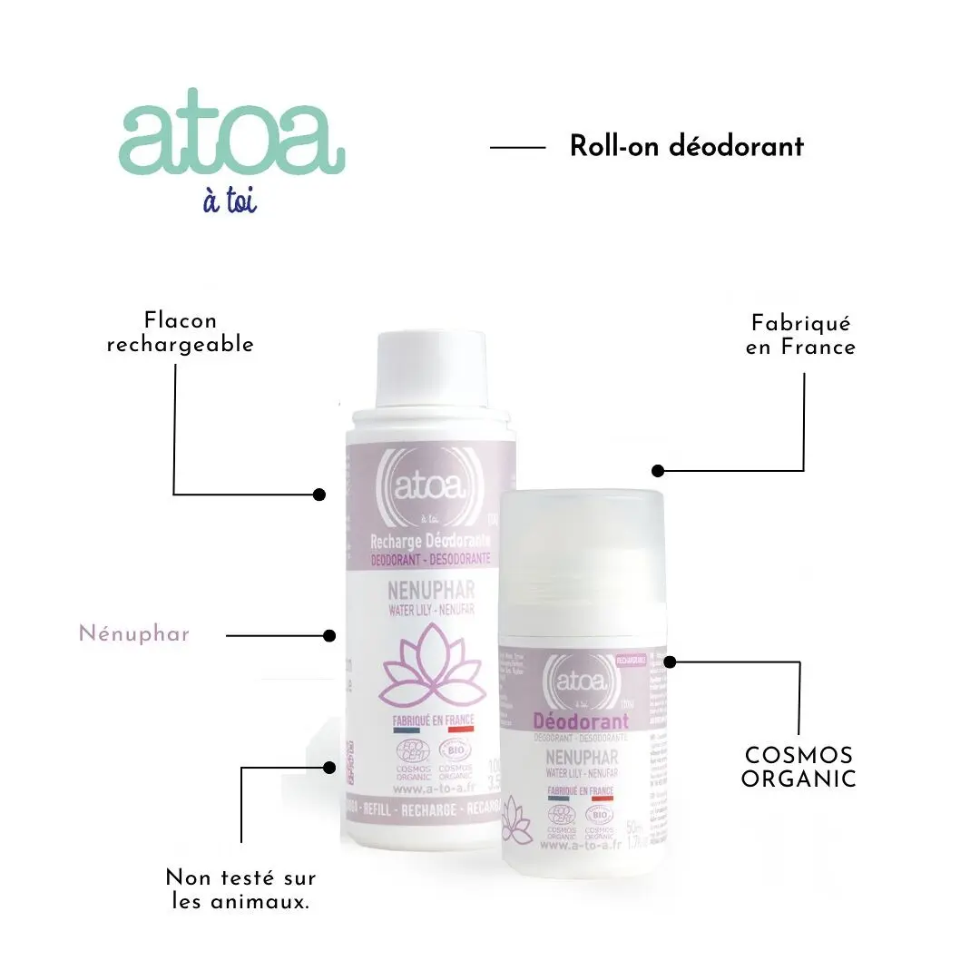 Organic Water Lily Deodorant - COSMOS ORGANIC - 50ml - REFILLABLE
