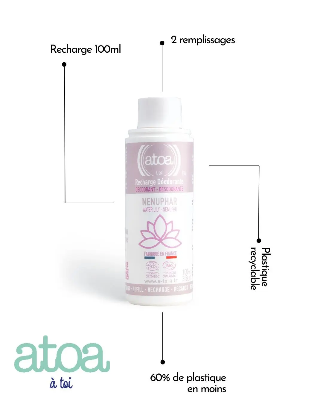 Organic Water Lily Deodorant - COSMOS ORGANIC - 100ml - REFILL