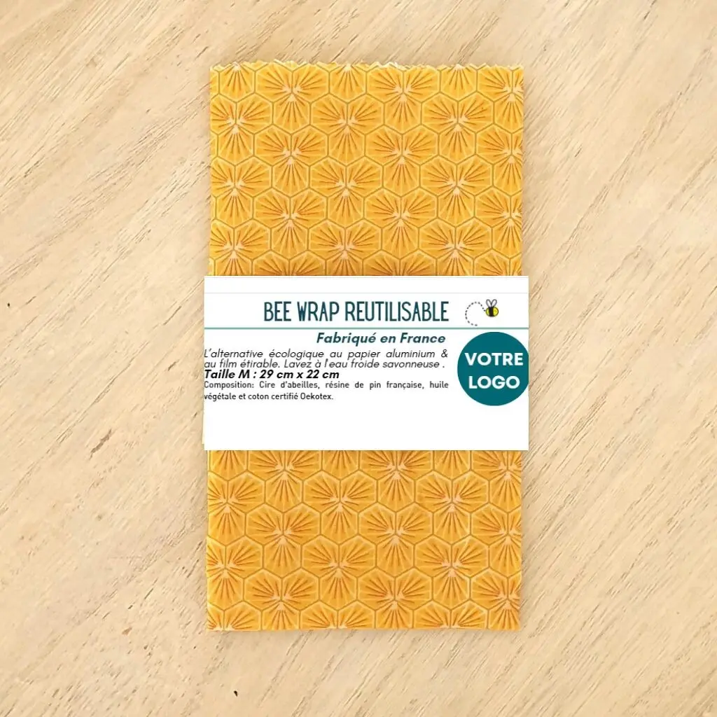 Bee Wrap Brand beeswax sheet customizable your LOGO / zero waste / ecological packaging