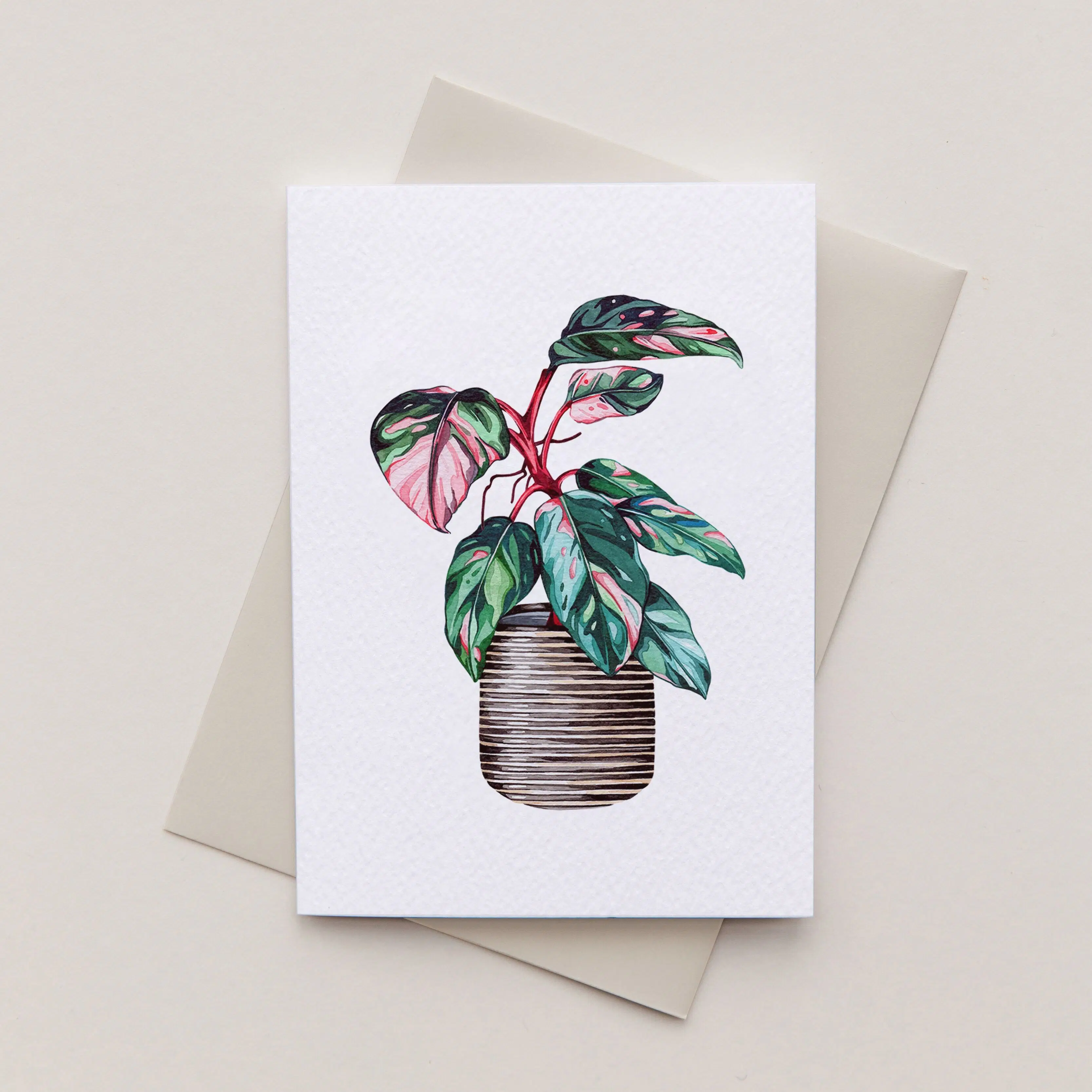 Mini House Plant Watercolour Sustainable Greetings Card