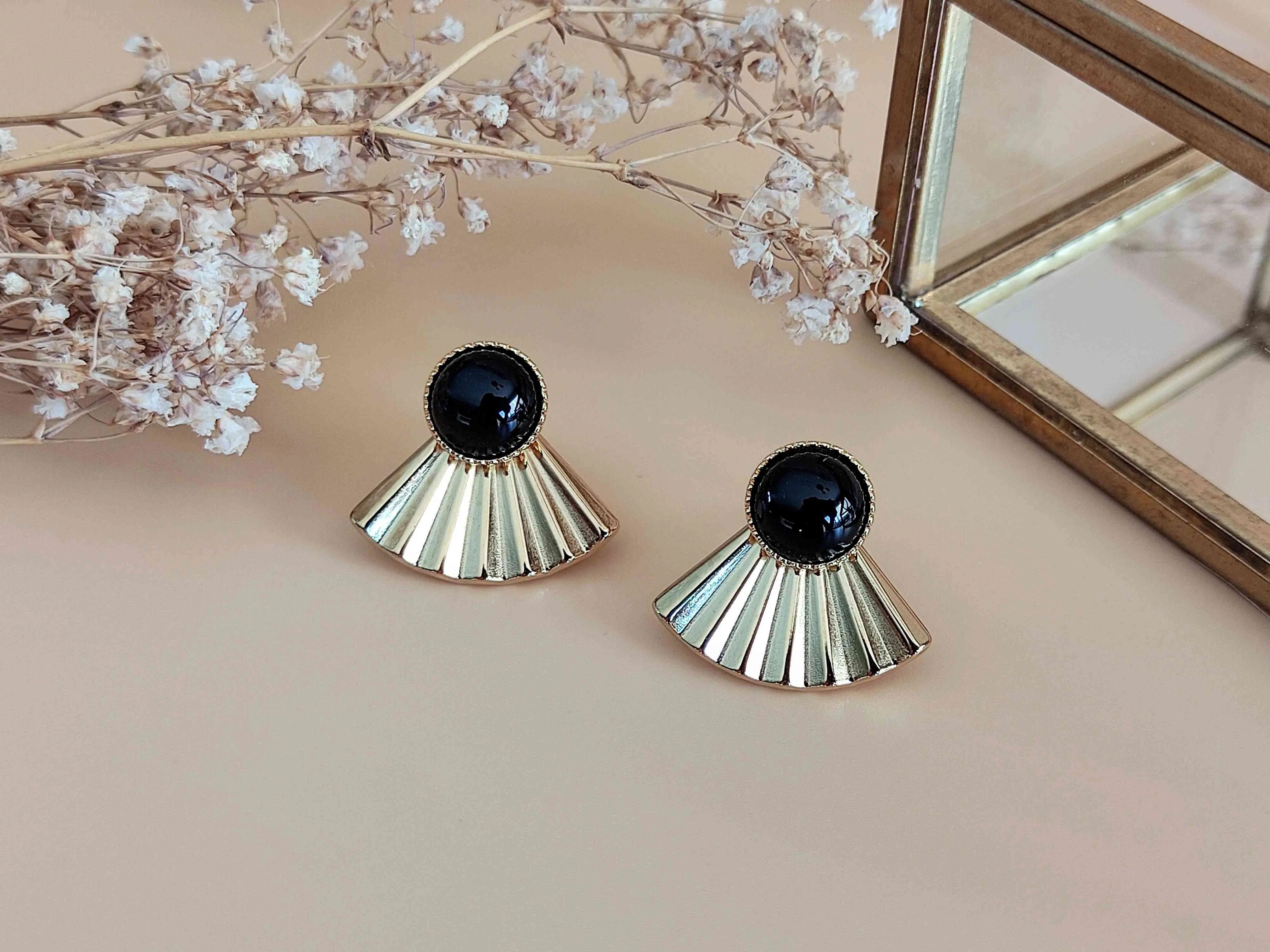 3in1 earrings The Mysterious Black Agate