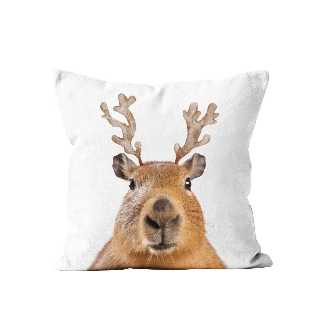 Capybara animal Christmas cushion 40x40cm