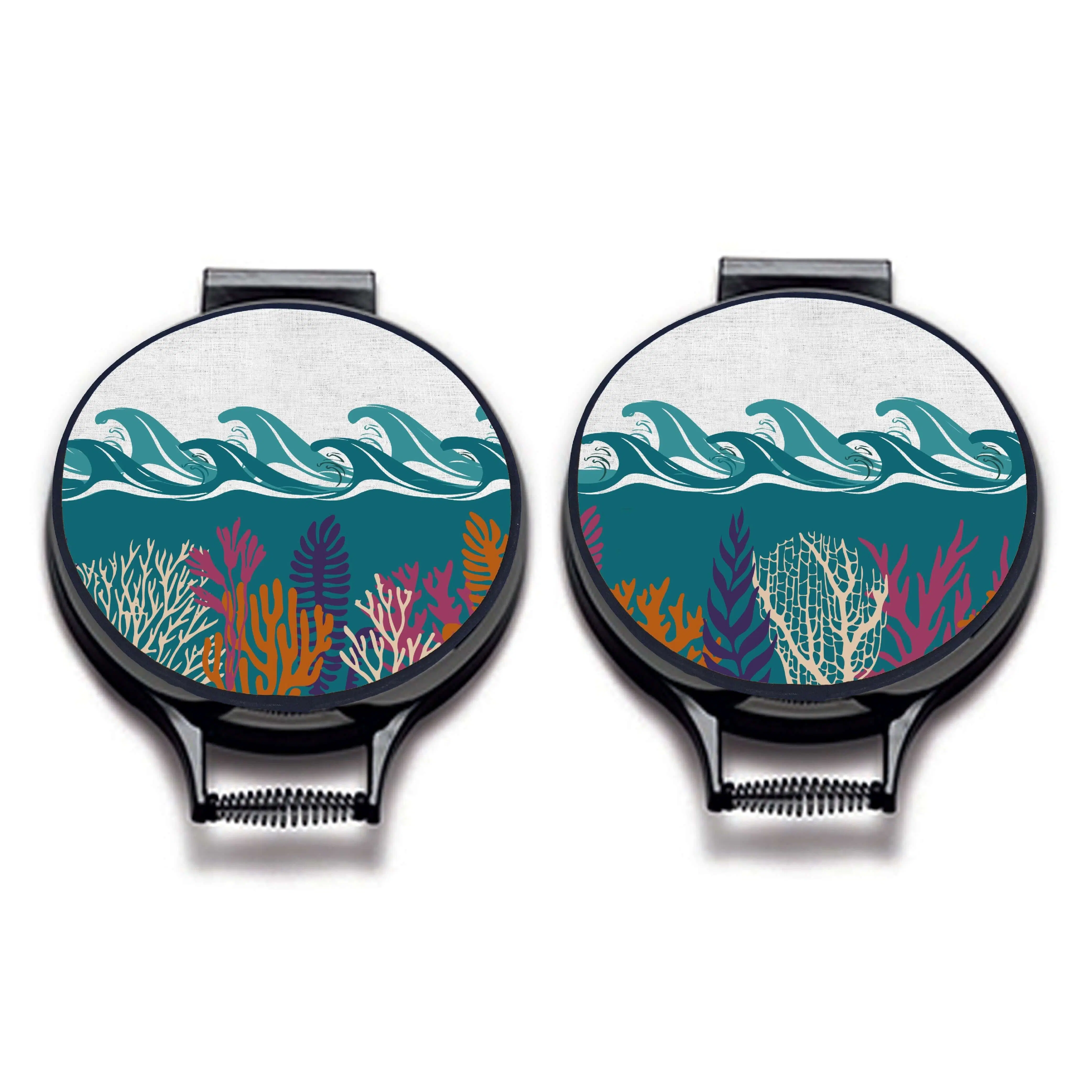 Runde Herdabdeckungen in Deep Blue Sea