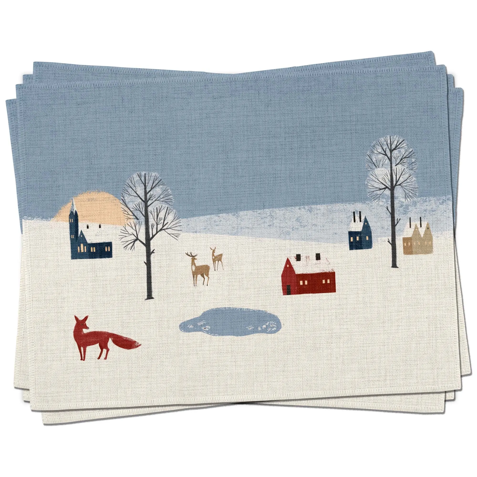 Winterfuchs-Tischsets (Vier-Set)