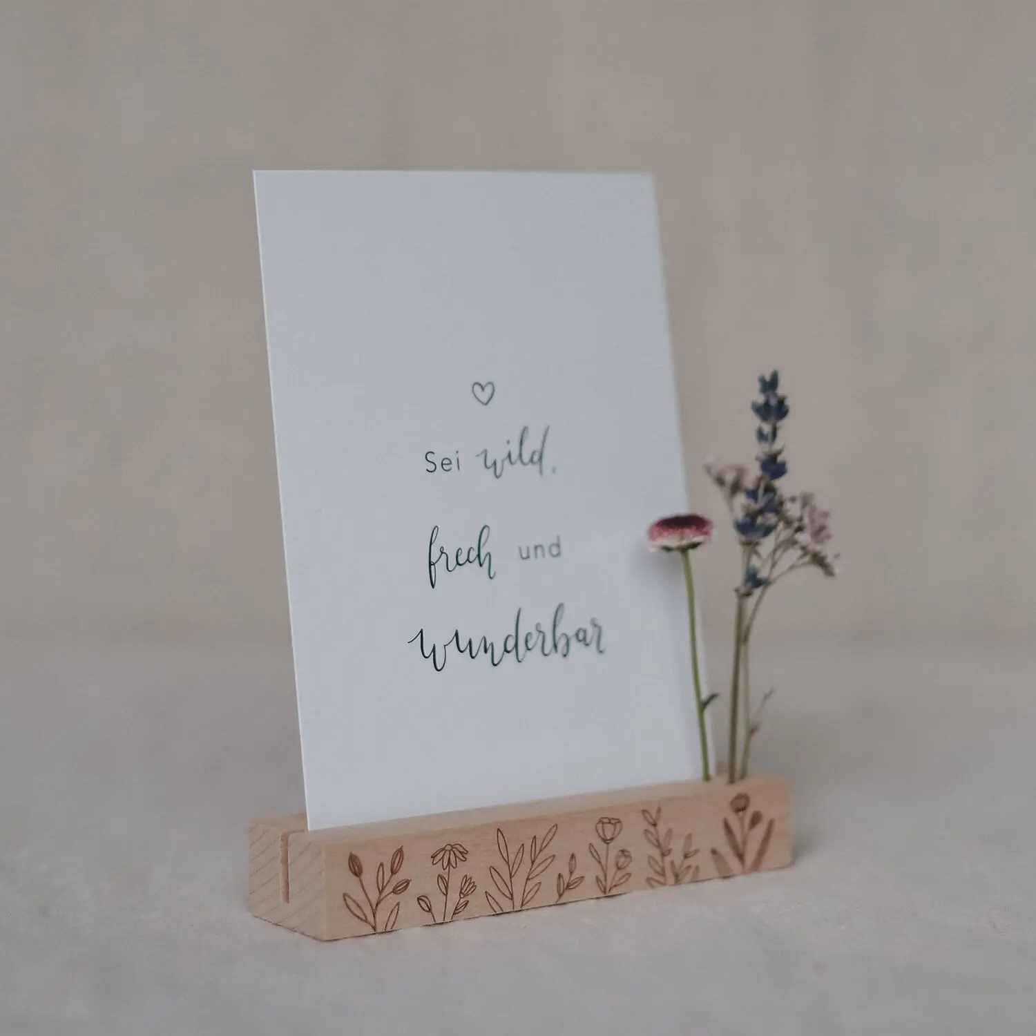 Card and flower holder set of 2 - 12 cm flower meadow (PU = 6 sets)