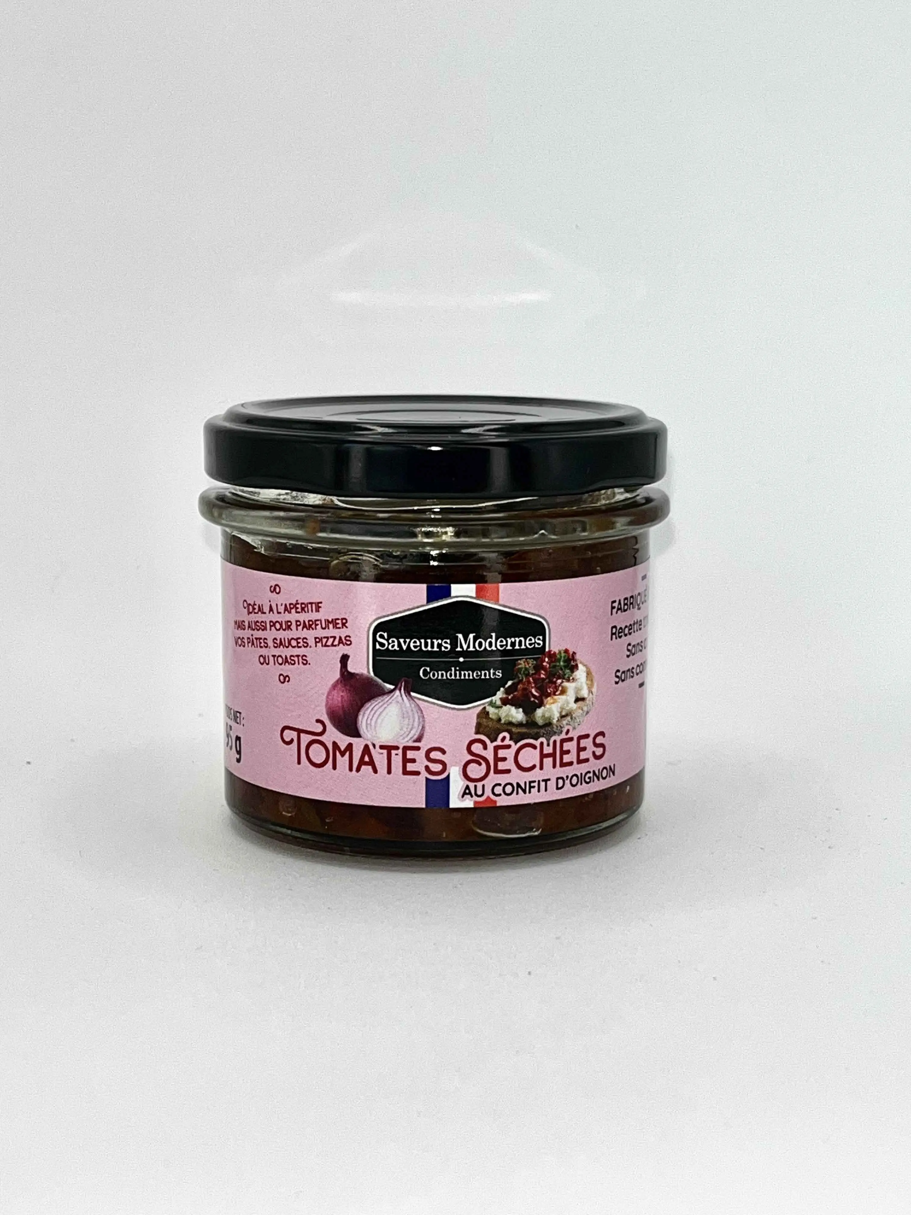 Tomates secos para untar con cebolla confitada