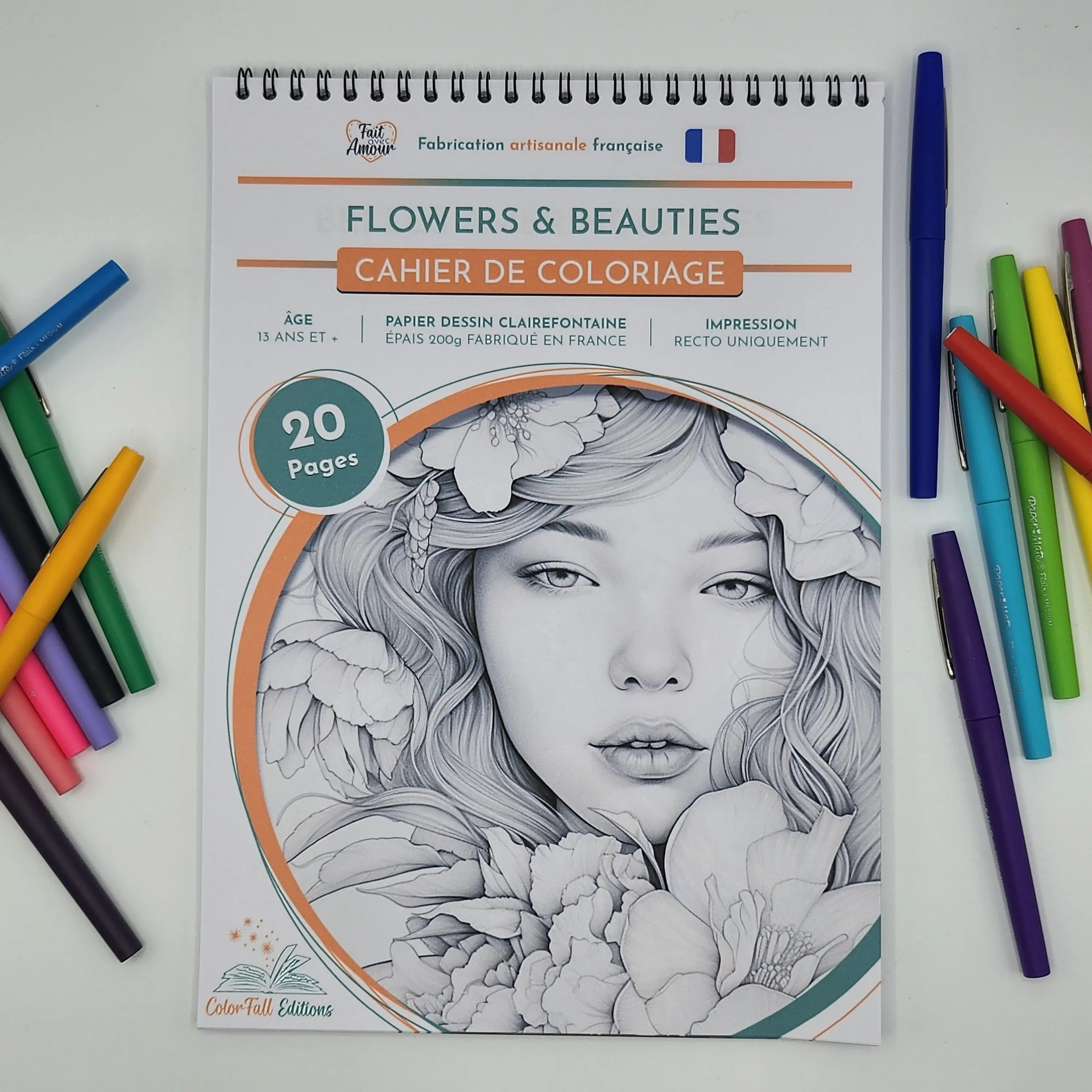 Coloring book for adults, A4 - Flowers and Beauties