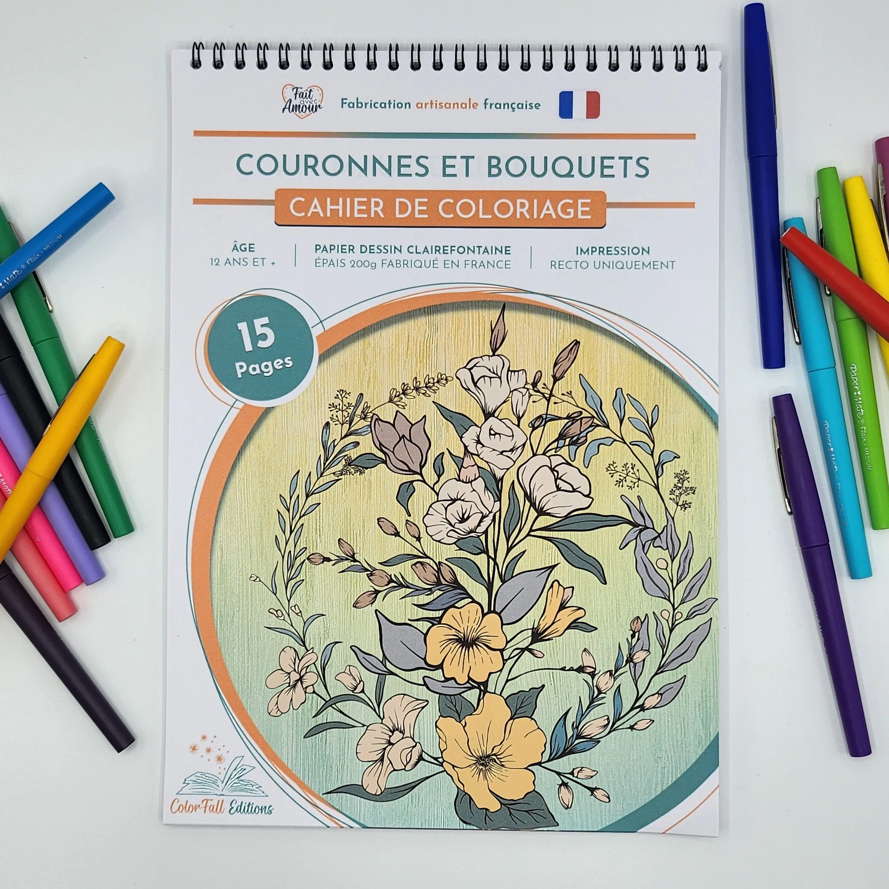 Coloring book for adults Bouquets and wreaths of flowers