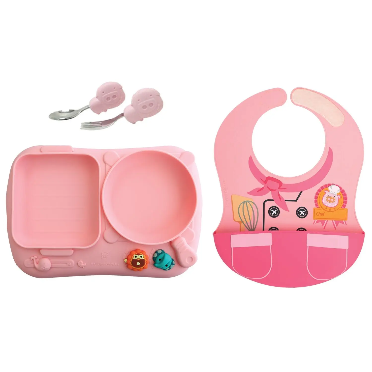 Marcus & Marcus Creativeplate Toddler Mealtime Set “Little Chef” – Pokey
