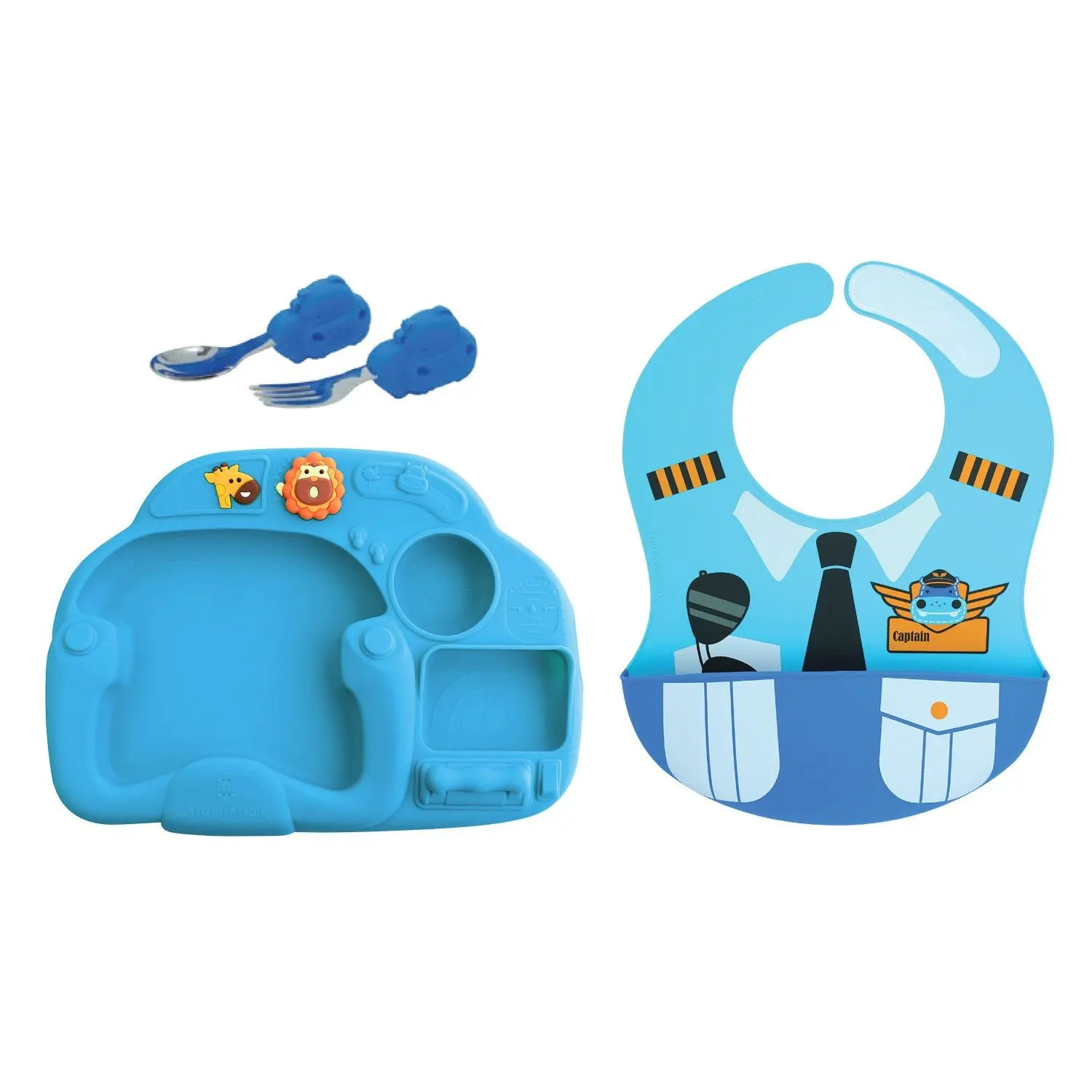 Marcus & Marcus Creativeplate Toddler Mealtime Set “Little Pilot” – Lucas
