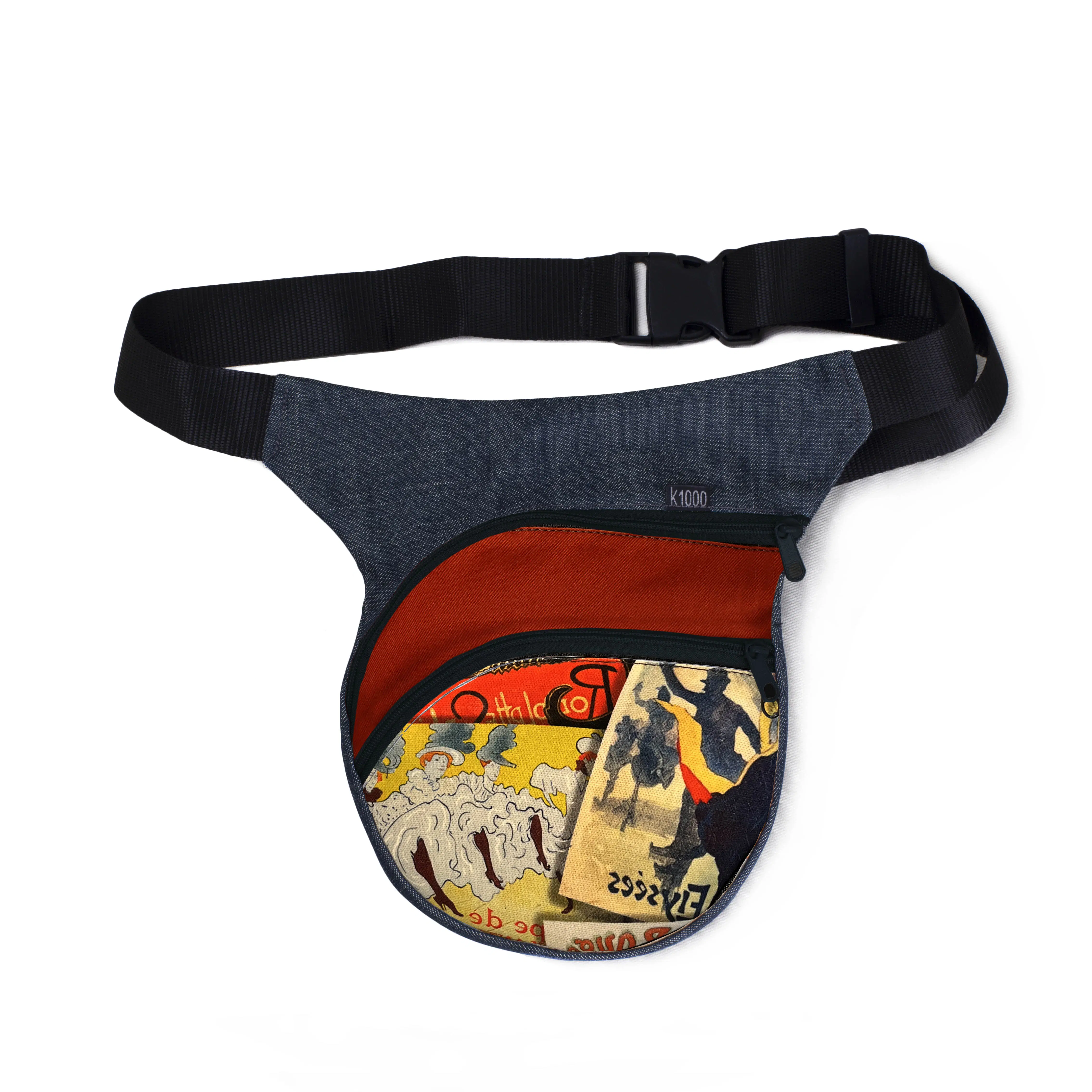 Urban Fanny Pack with Posters and Secret Pocket