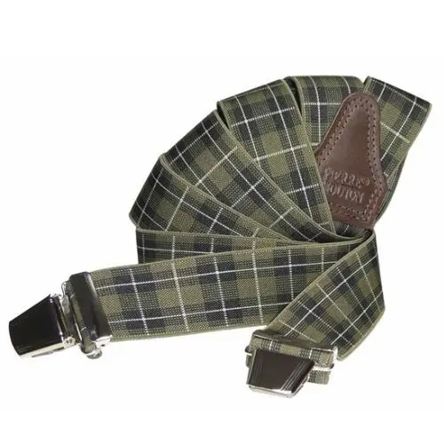 Pierre Mouton Hosenträger Tartan Army Green