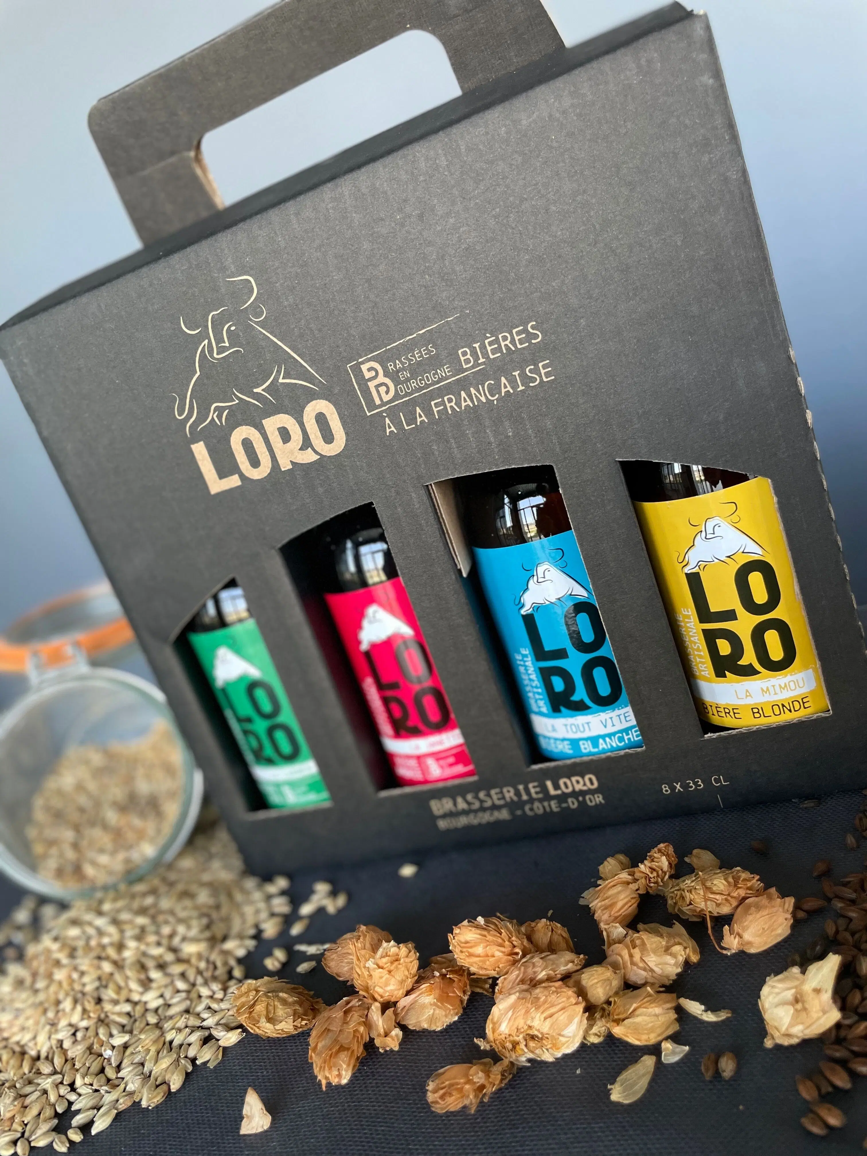 Beer box 8*33cl Blonde, Blanche, Amber, IPA
