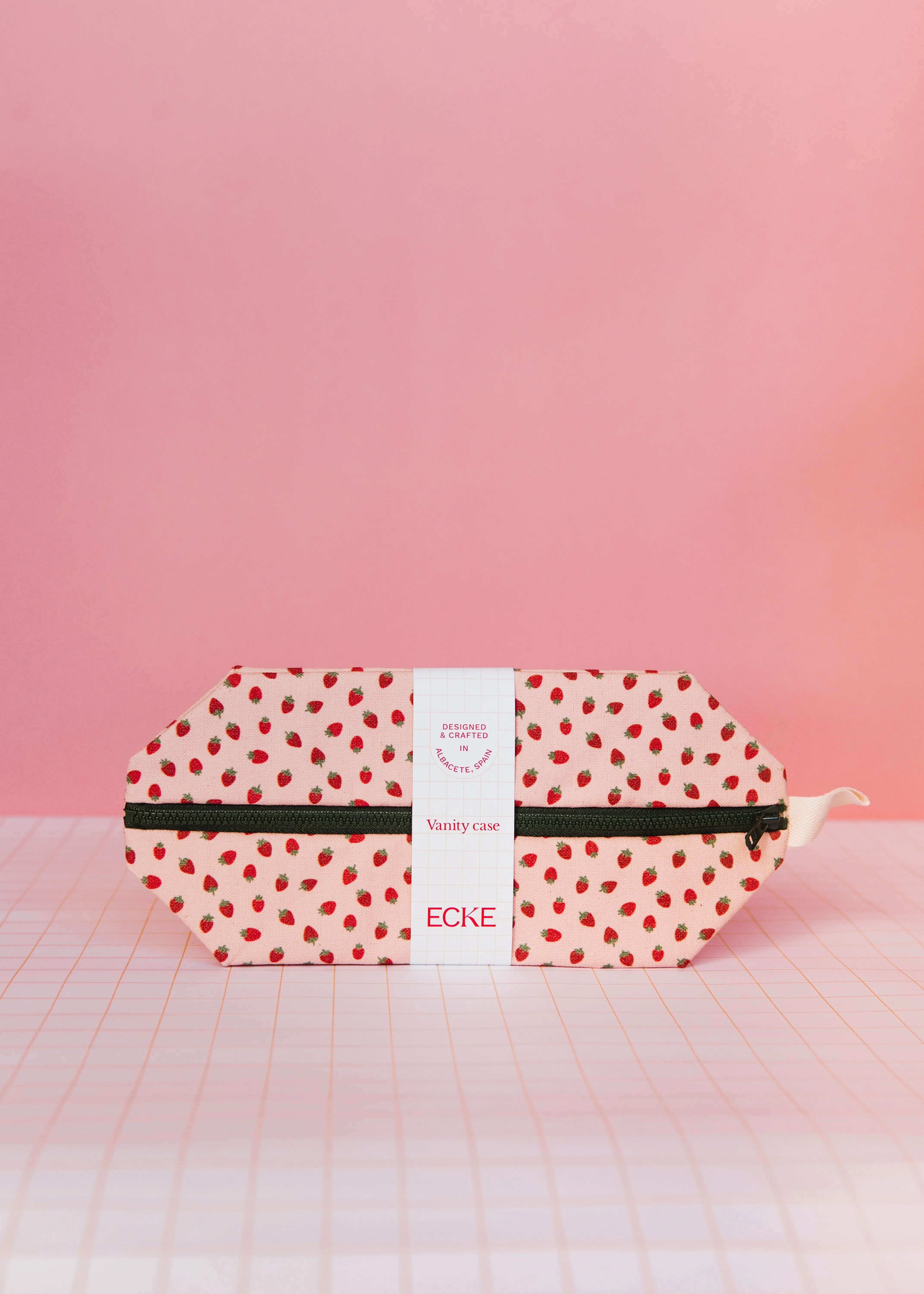Pink Strawberry Toiletry Bag