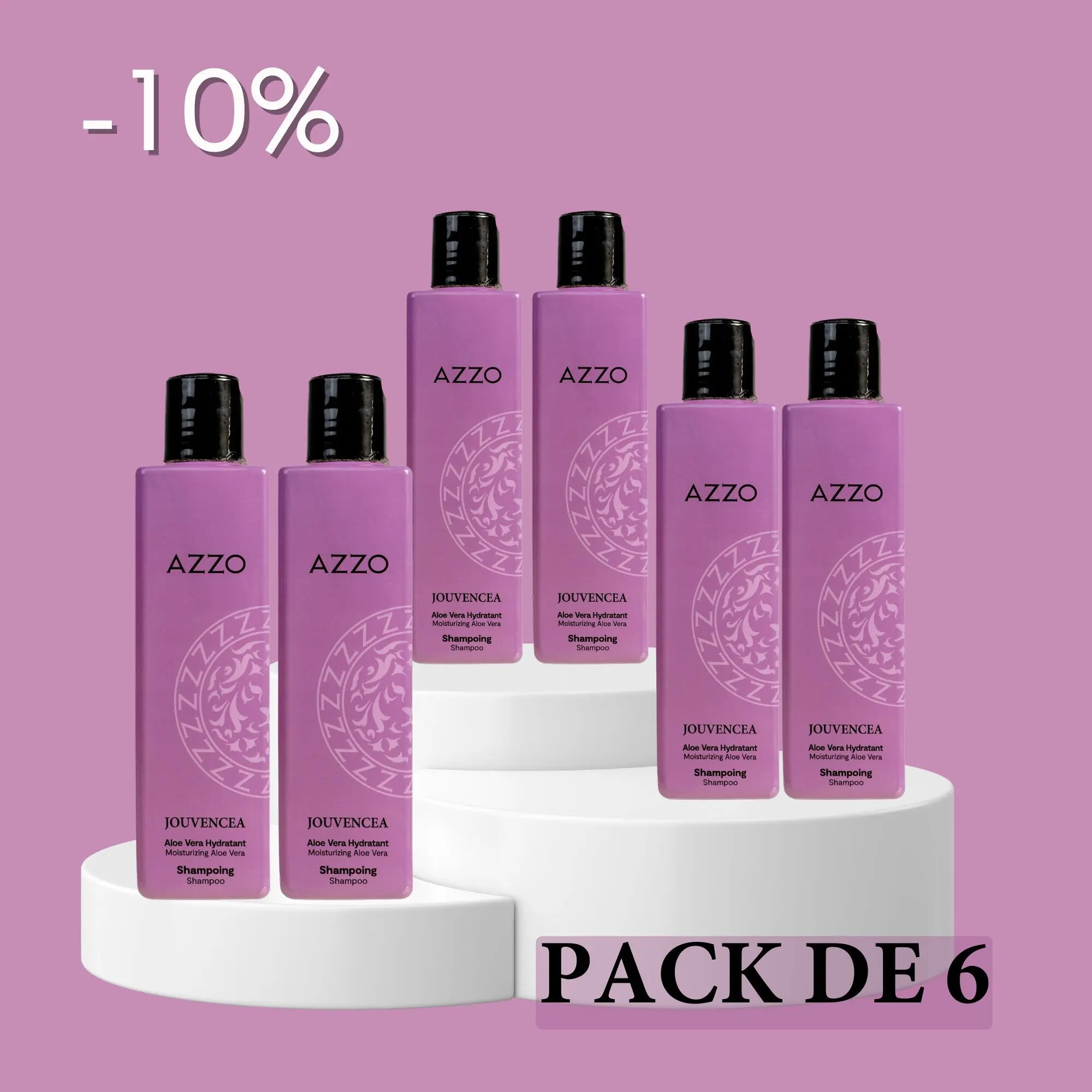 Jouvencea Champú Hidratante De Aloe Vera 250ml - Paquete De 6