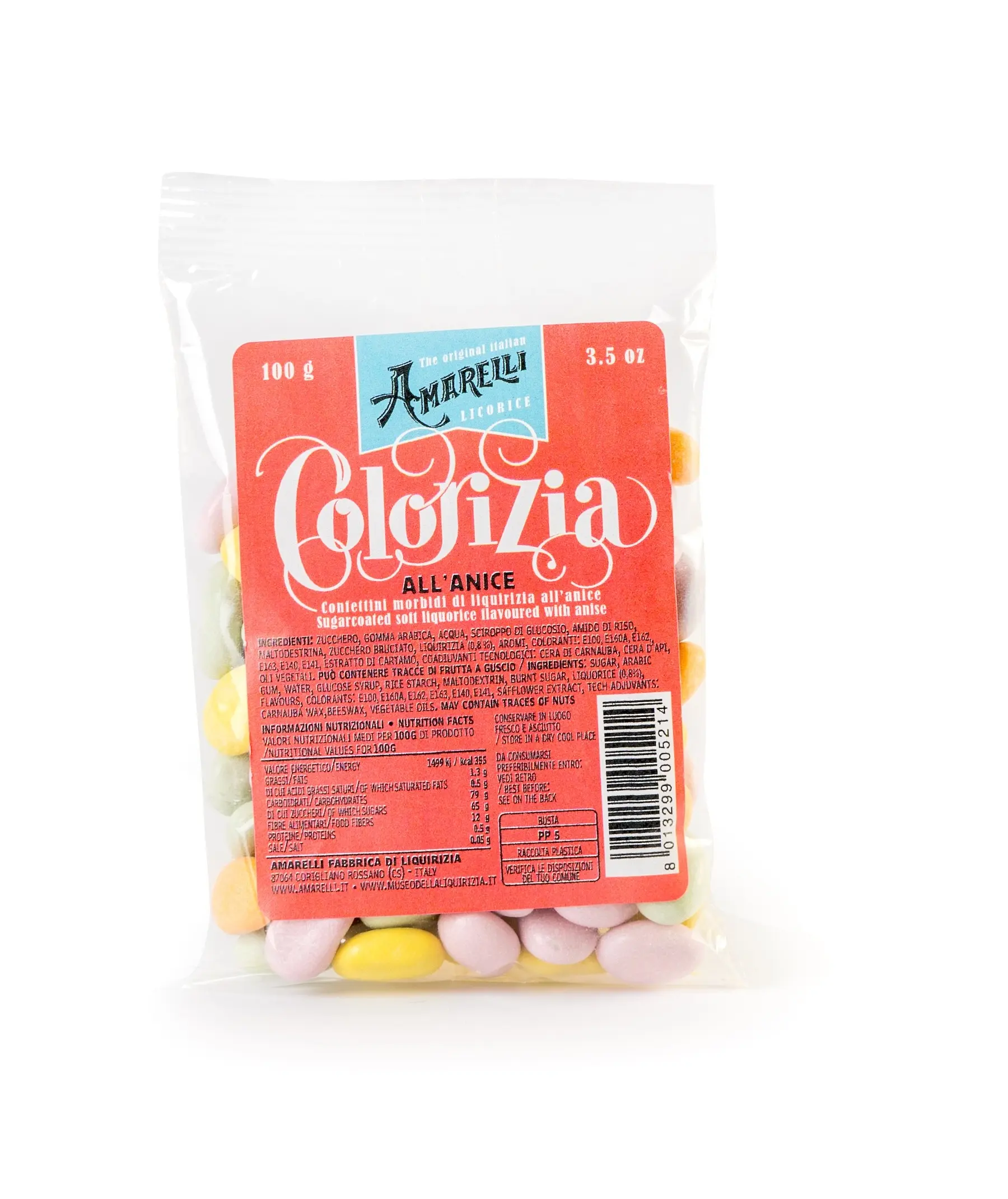 Sugar coated Liquorice flavored with Anise - COLORIZIA 100g