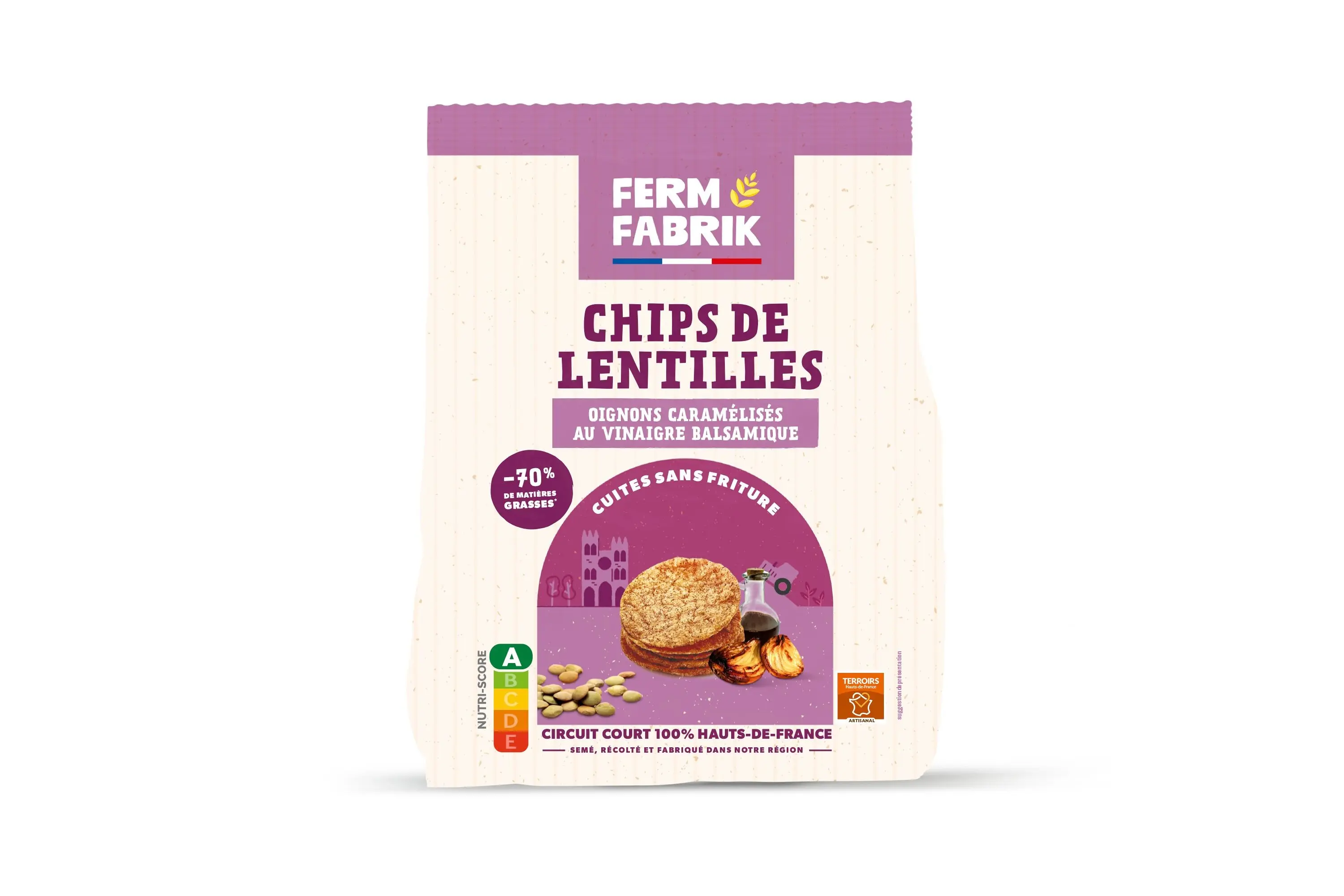 Homemade Farm Lentil Chips - Caramelized Onion with Balsamic Vinegar Flavor