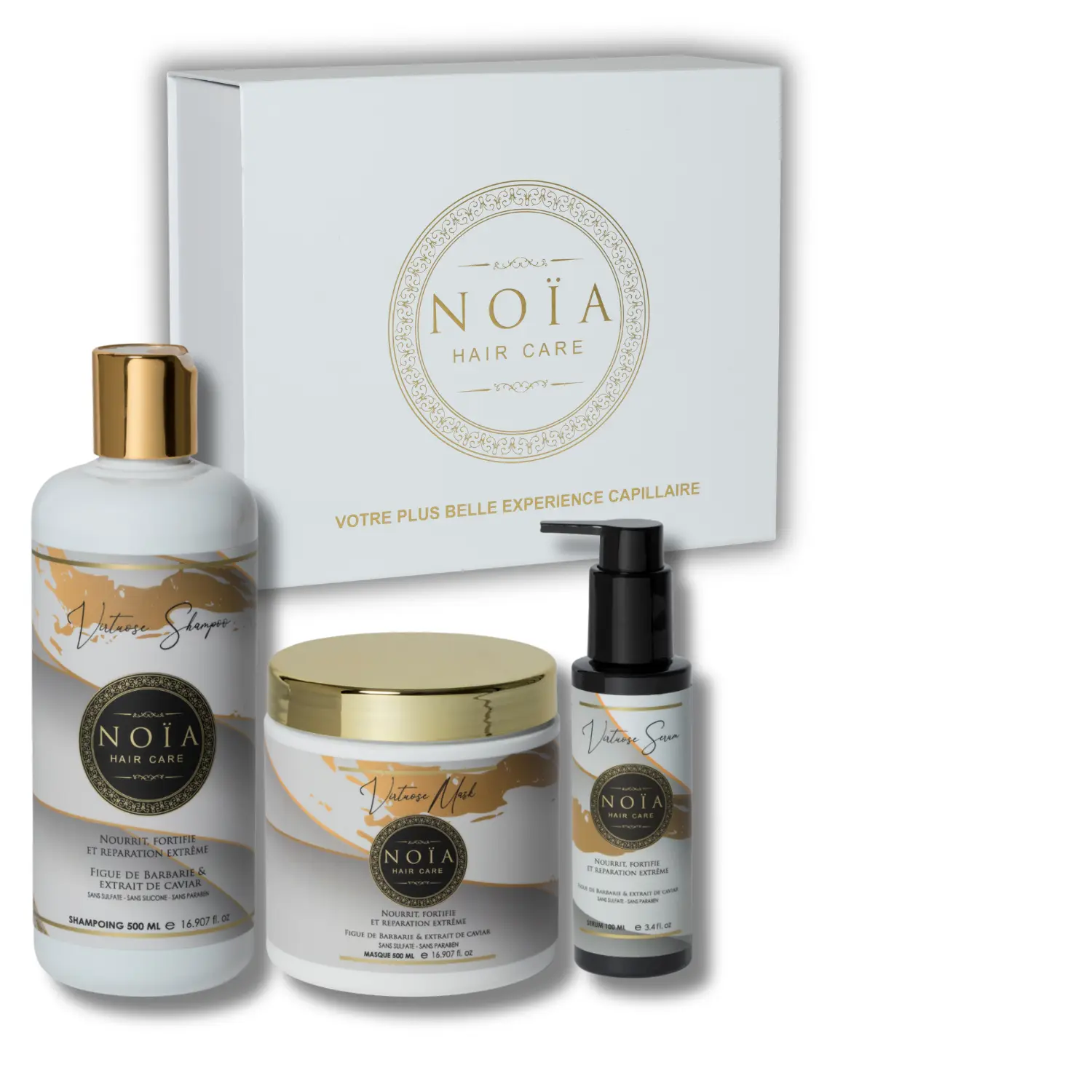NOÏA Hair Virtuoso Set – Intensive Pflege- und Reparaturroutine – Shampoo, Maske & Serum
