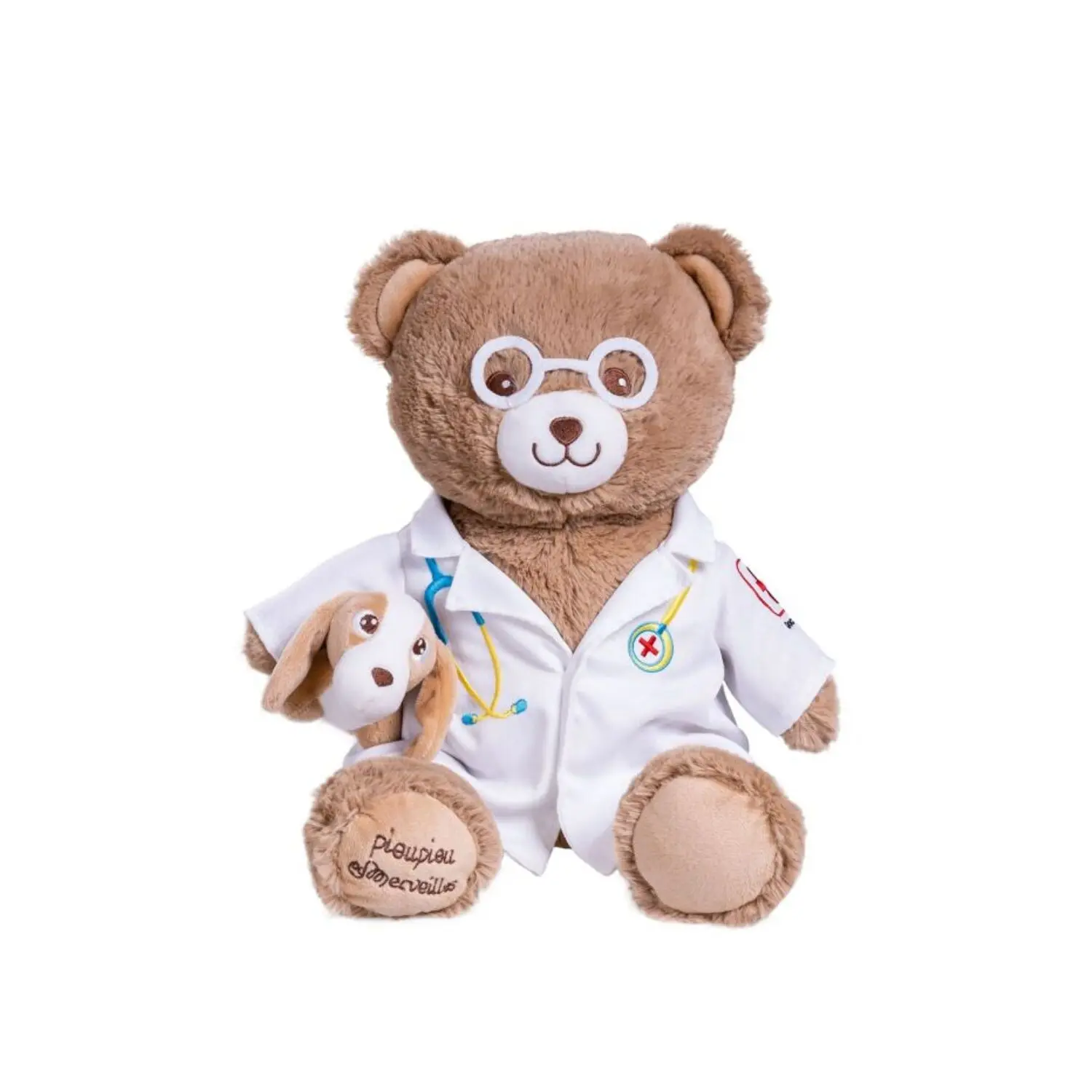 Veterinarian Bear Plush - Gaston the Bear 40cm - Pioupiou et Merveilles