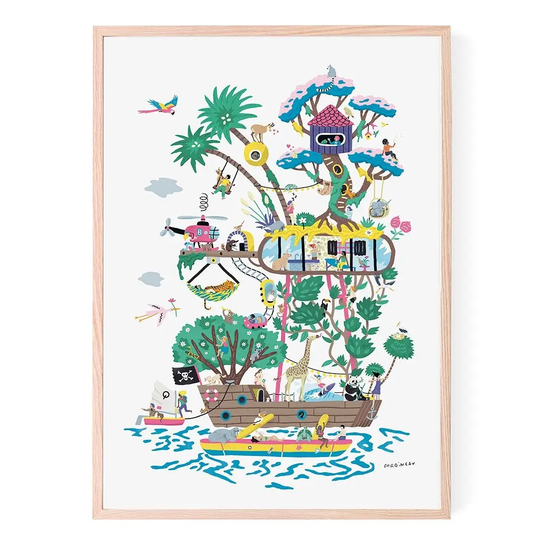 Poster - illustrated Basile's Cabin by Antoine Corbineau