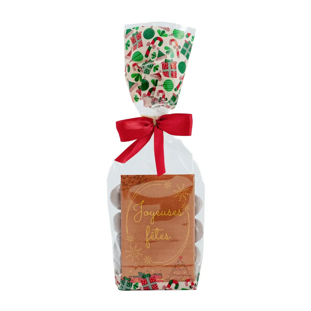 Pre-order available 03/11/26.Christmas, Bag of chocolates with mini Christmas decorated tablet and filling 110g