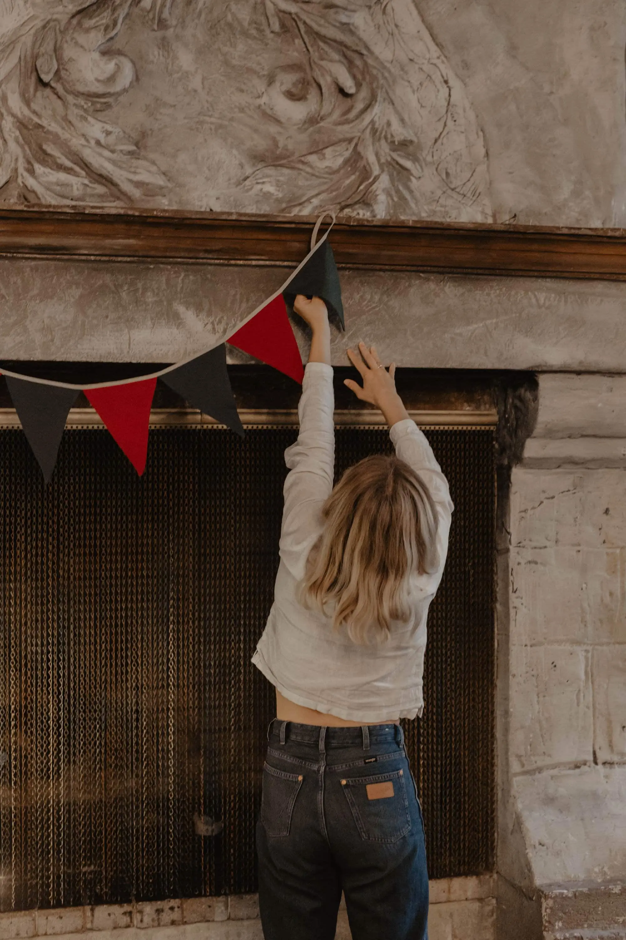 Linen bunting for Christmas