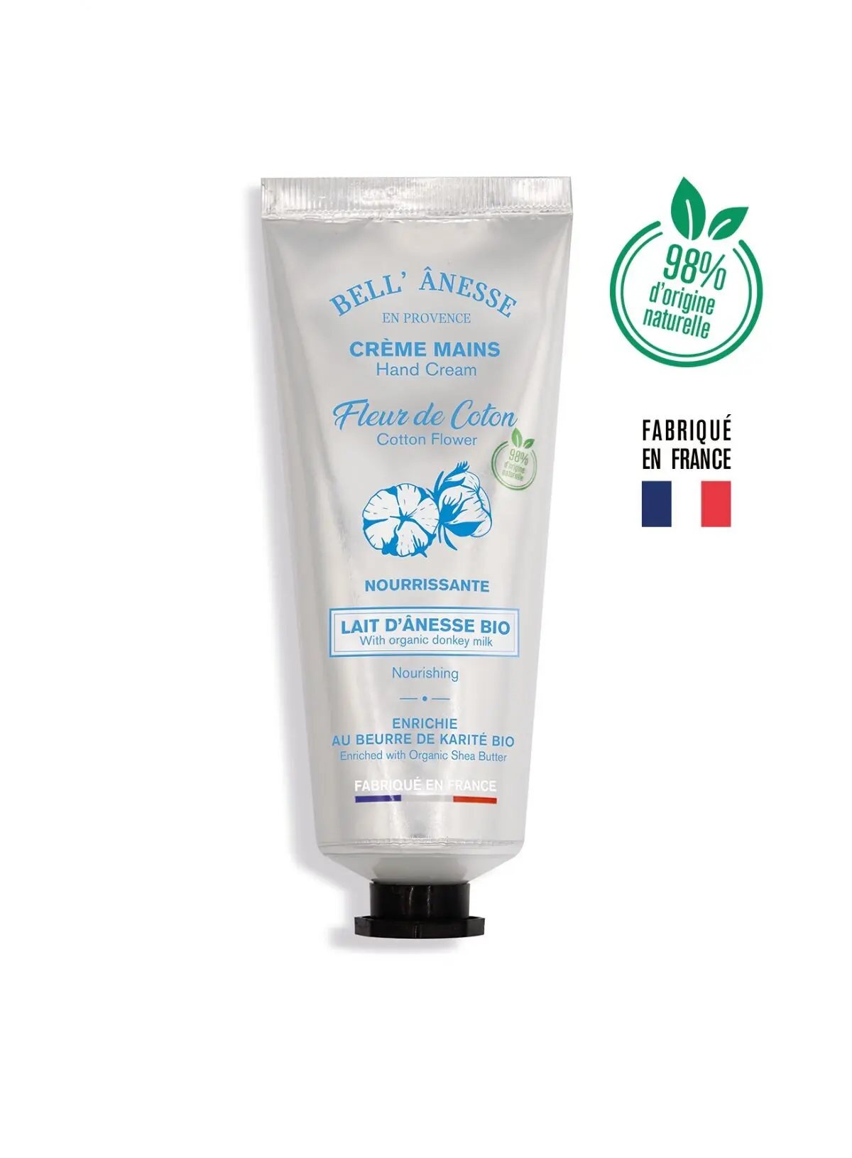 BAUMWOLLBLUMEN-HANDCREME MIT BIO-ESELMILCH 75 ml