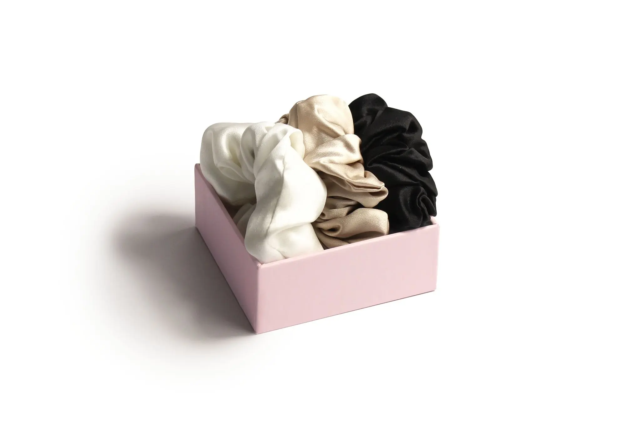 Scrunchie Trio of soft hold scrunchies champagne, ivory, black