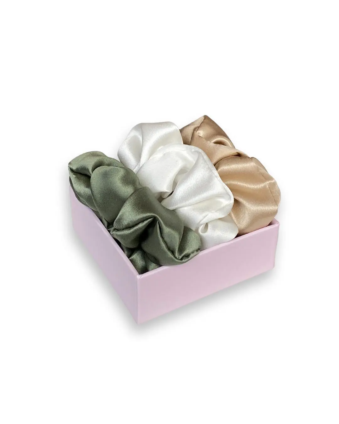 Scrunchie Trio of firm hold scrunchies champagne, ivory, olive