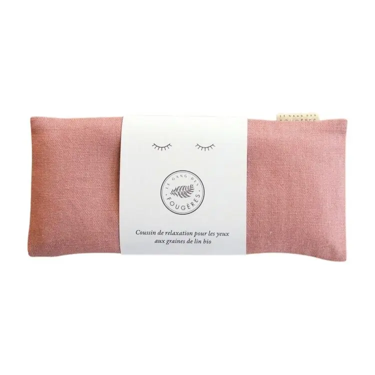 Coussin de relaxation pour les yeux - graines de lin bio - Lin vieux rose