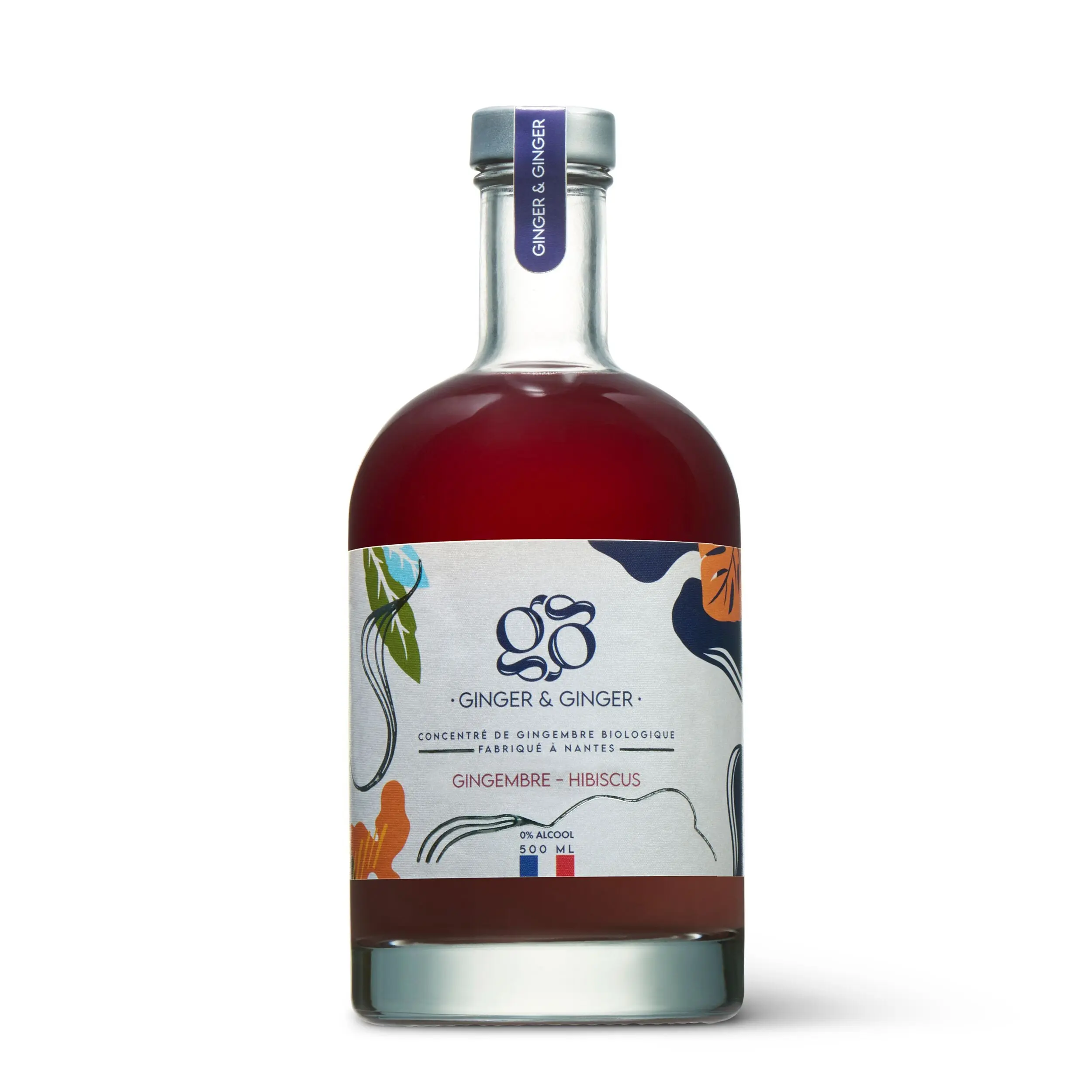 Bio Ingwer/Hibiskus Saftkonzentrat 500ml - Hausgemacht - Alkoholfrei