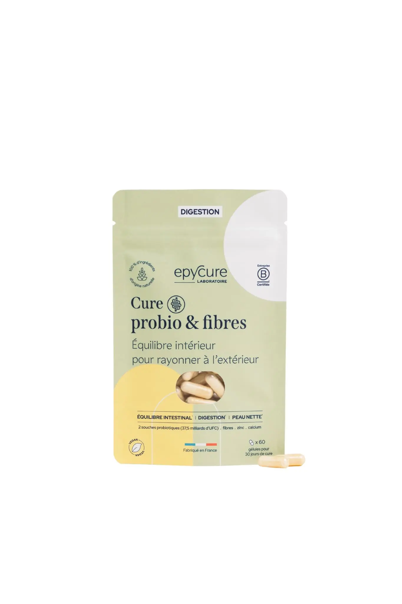 CURE  PROBIO & FIBRES - INCOFORTS DIGESTIFS, INFLAMMATIONS CUTANEES, MICROBIOTE INTESTINAL, ROSACEE |  1 MOIS - L’allié du microbiote intestinal contre les inflammations digestives et cutanées.