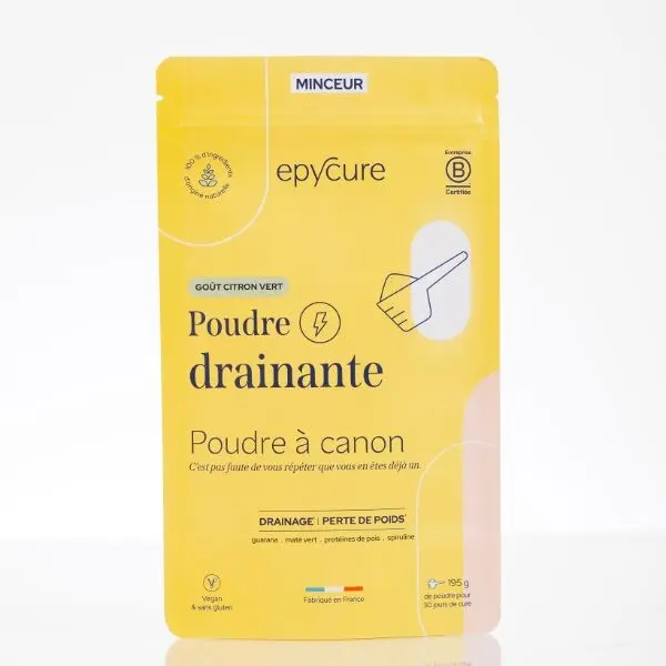 POUDRE DRAINANTE GOÛT CITRON-VERT - 1 MOIS DE CURE - 6,5 g / jour