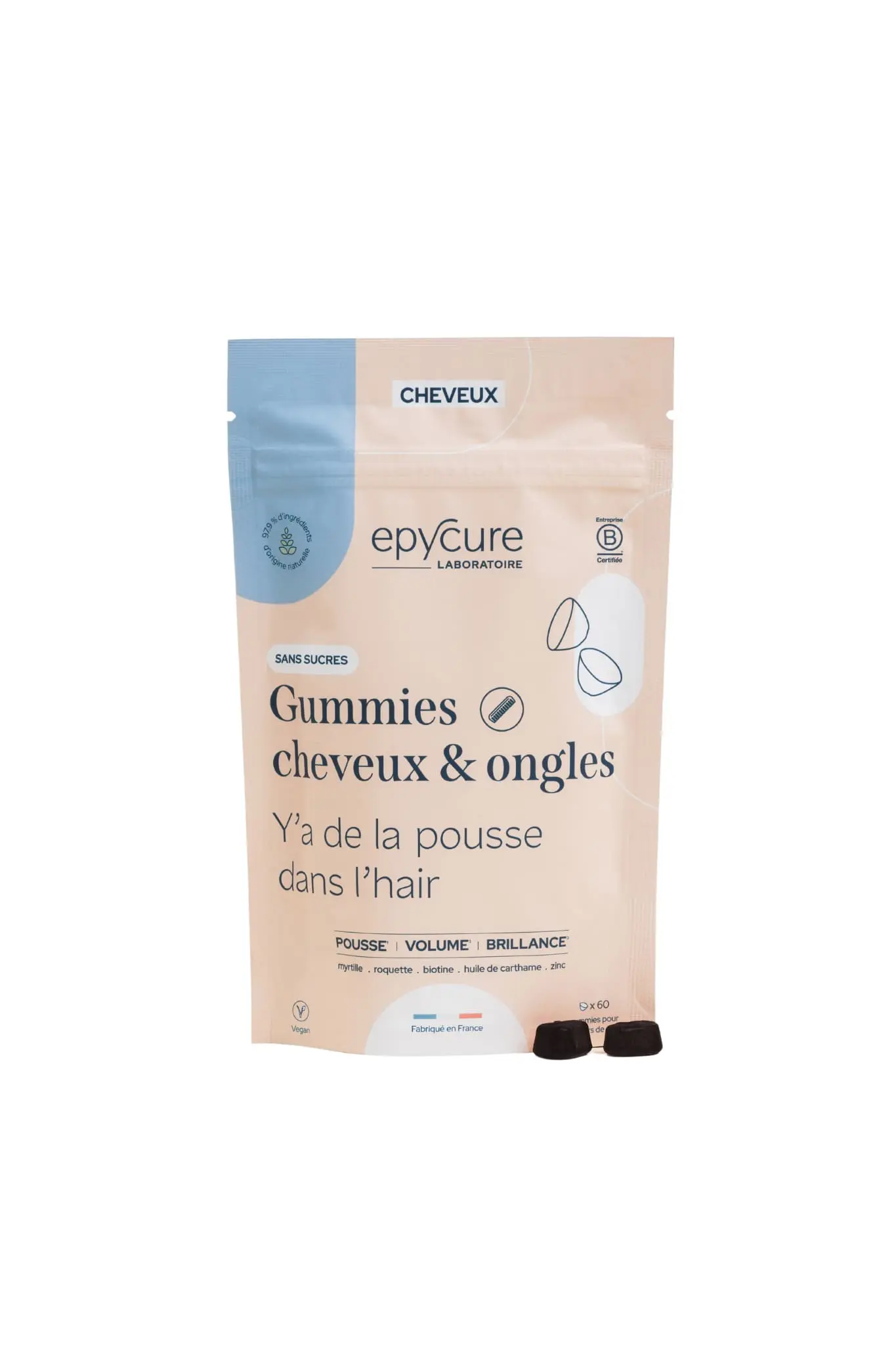 SUGAR-FREE HAIR GUMMIES - STIMULATES GROWTH, SHINE, SUPPLIES, STRENGTH - 1 MONTH - Reveals the natural beauty of hair, from root to tip.