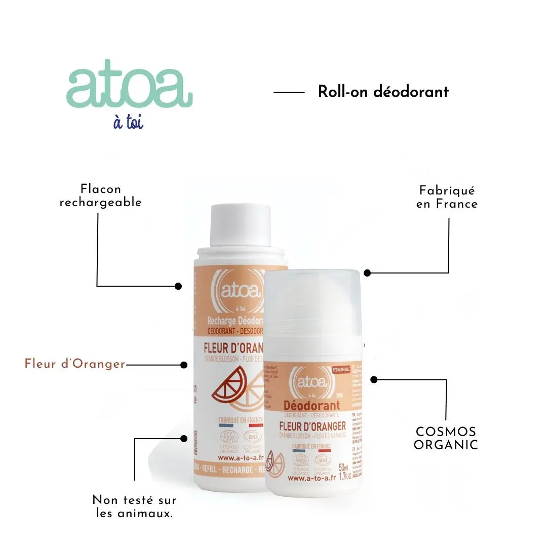 Organic Orange Blossom Deodorant - COSMOS ORGANIC - 50ml - REFILLABLE