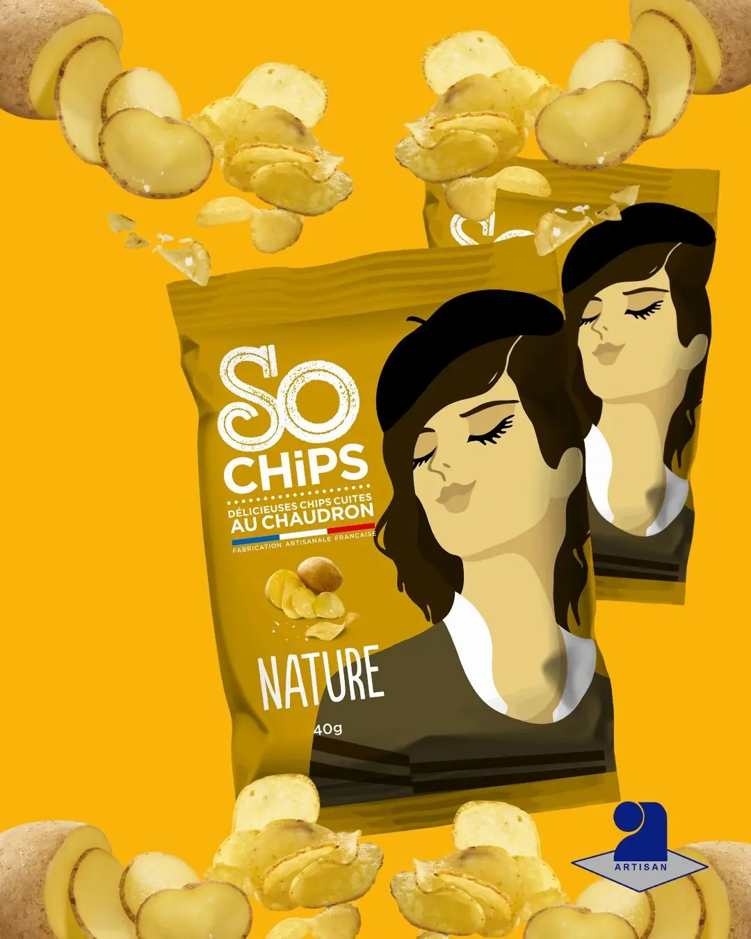 Plain Chips 40g Artisan Quality Label • Snacking PACK