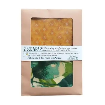 Bee Wrap Reusable and zero waste packaging 2 duo sizes M (22cm*29cm), L (30cm*30cm)