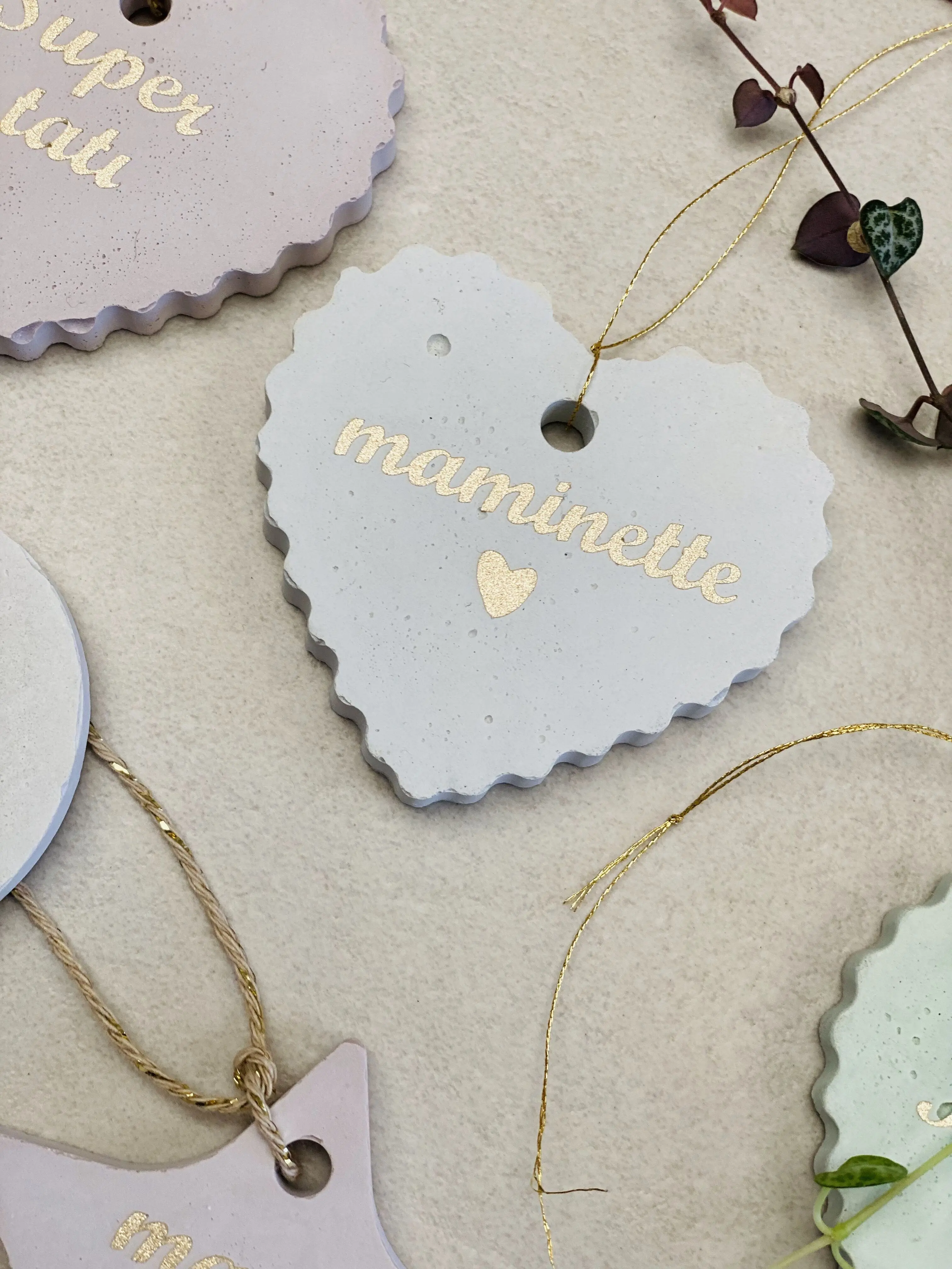 Mother's Day Grandmothers | Granny in Gold | Baptism Godmother Godfather | Golden Star Heart Ornament