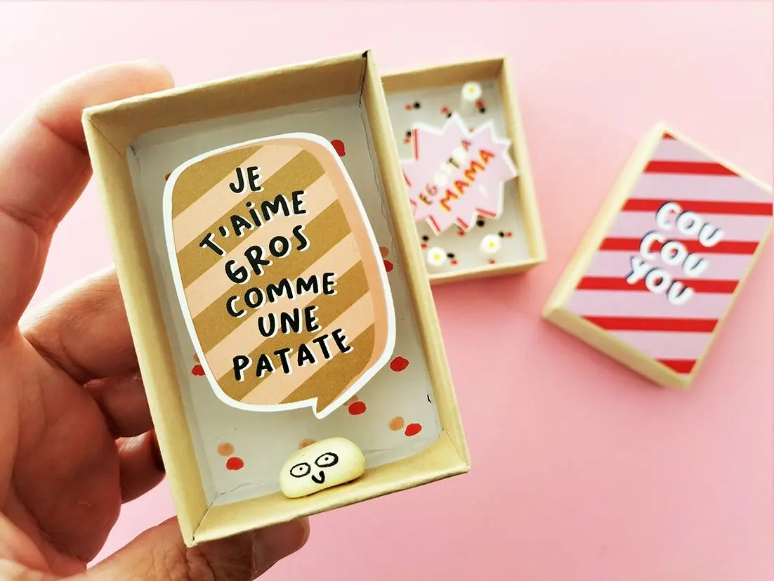 Boîte à message "Je t'aime gros comme une patate"  Saint-Valentin