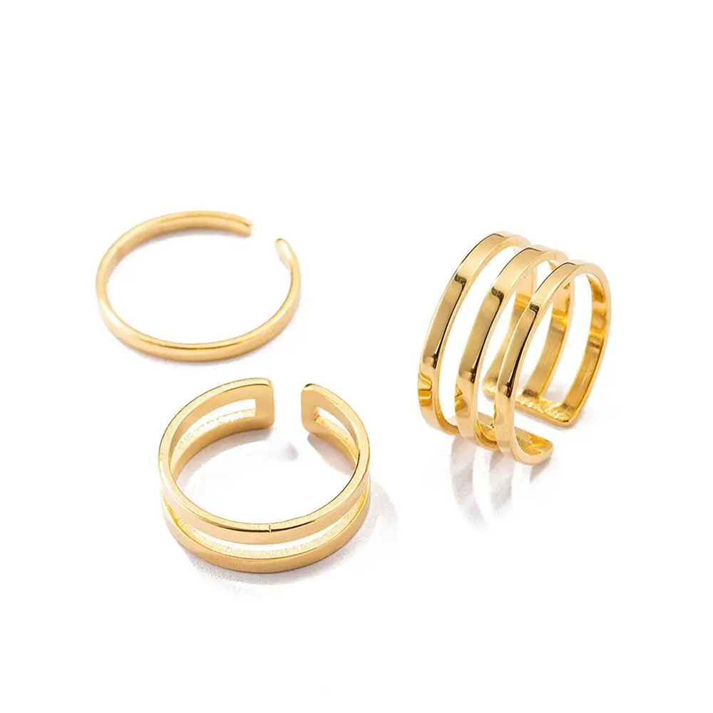Frühling - Edelstahl Ring Set 3 Stück