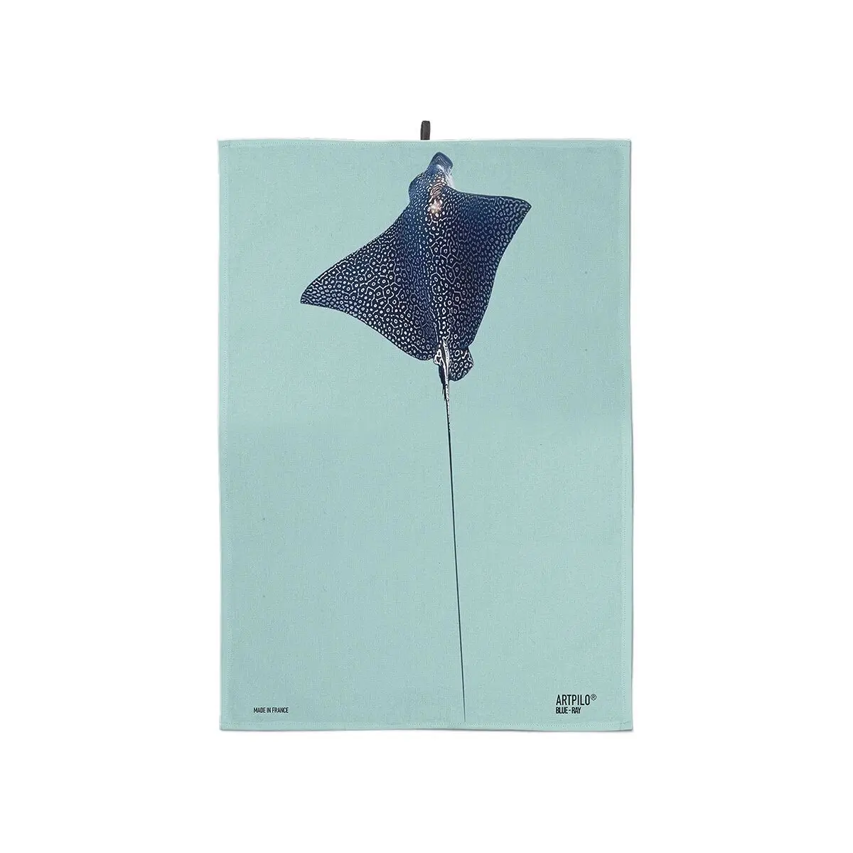 Ray/fish cotton tea towel made in France