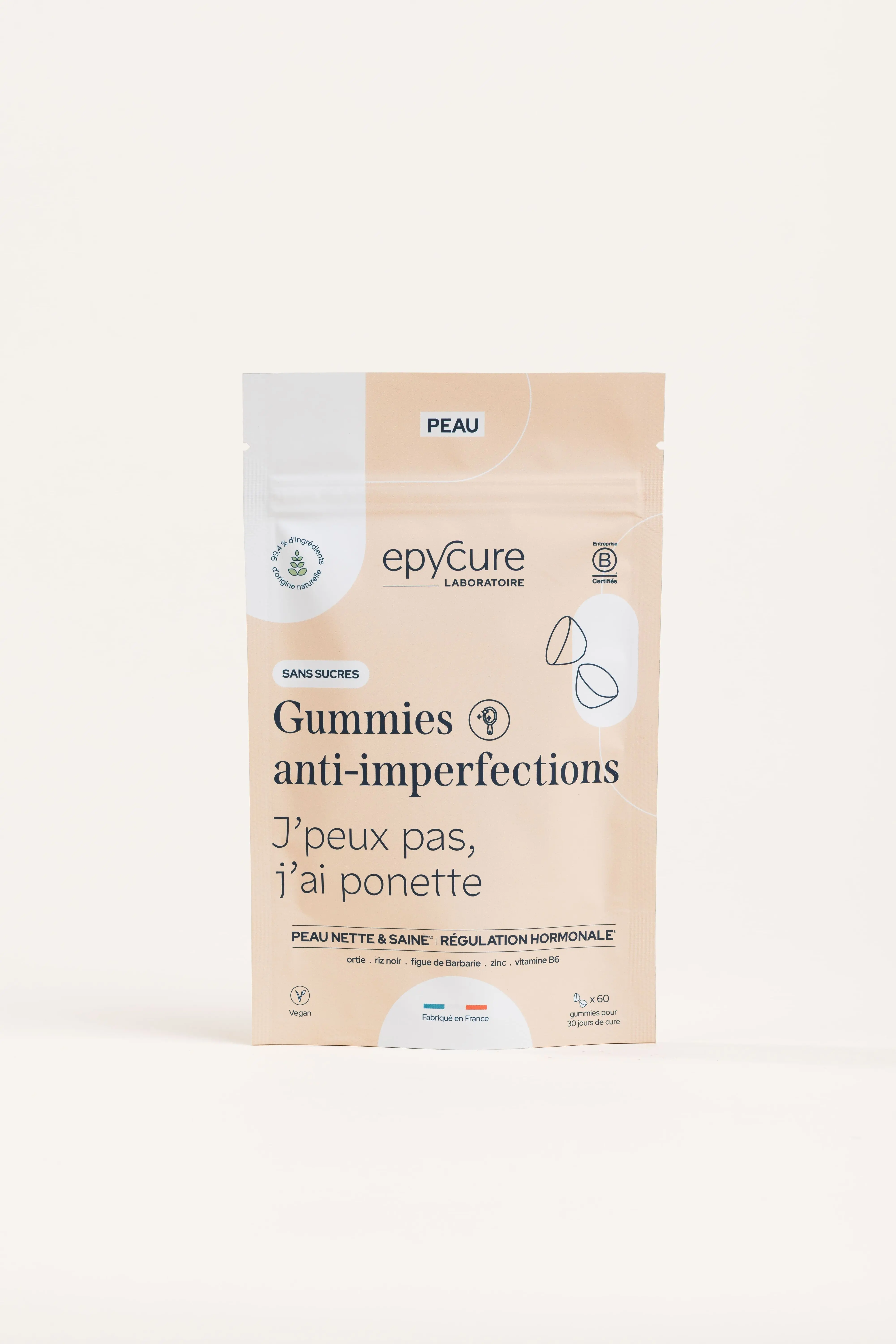 GUMMIES ANTI-IMPERFECTION - ACNE HORMONAL, INFLAMMATIONS CUTANEES, REGULATION SEBUM , ROUGEURS - 1 MOIS - La solution ciblée pour rééquilibrer les peaux sujettes à l’acné hormonale.